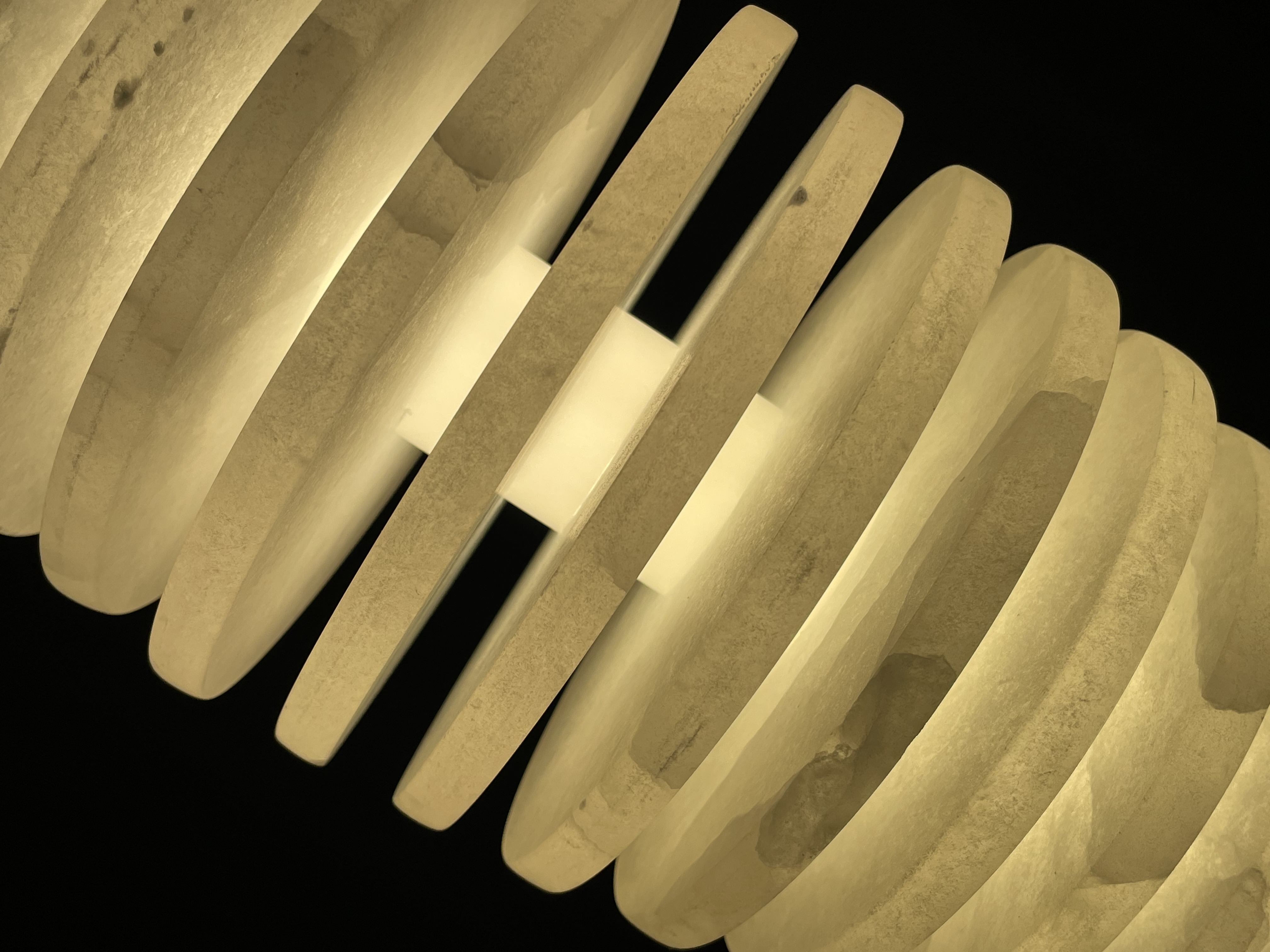 CASA Lighting Tiered Alabaster & Brass Pendant Light
