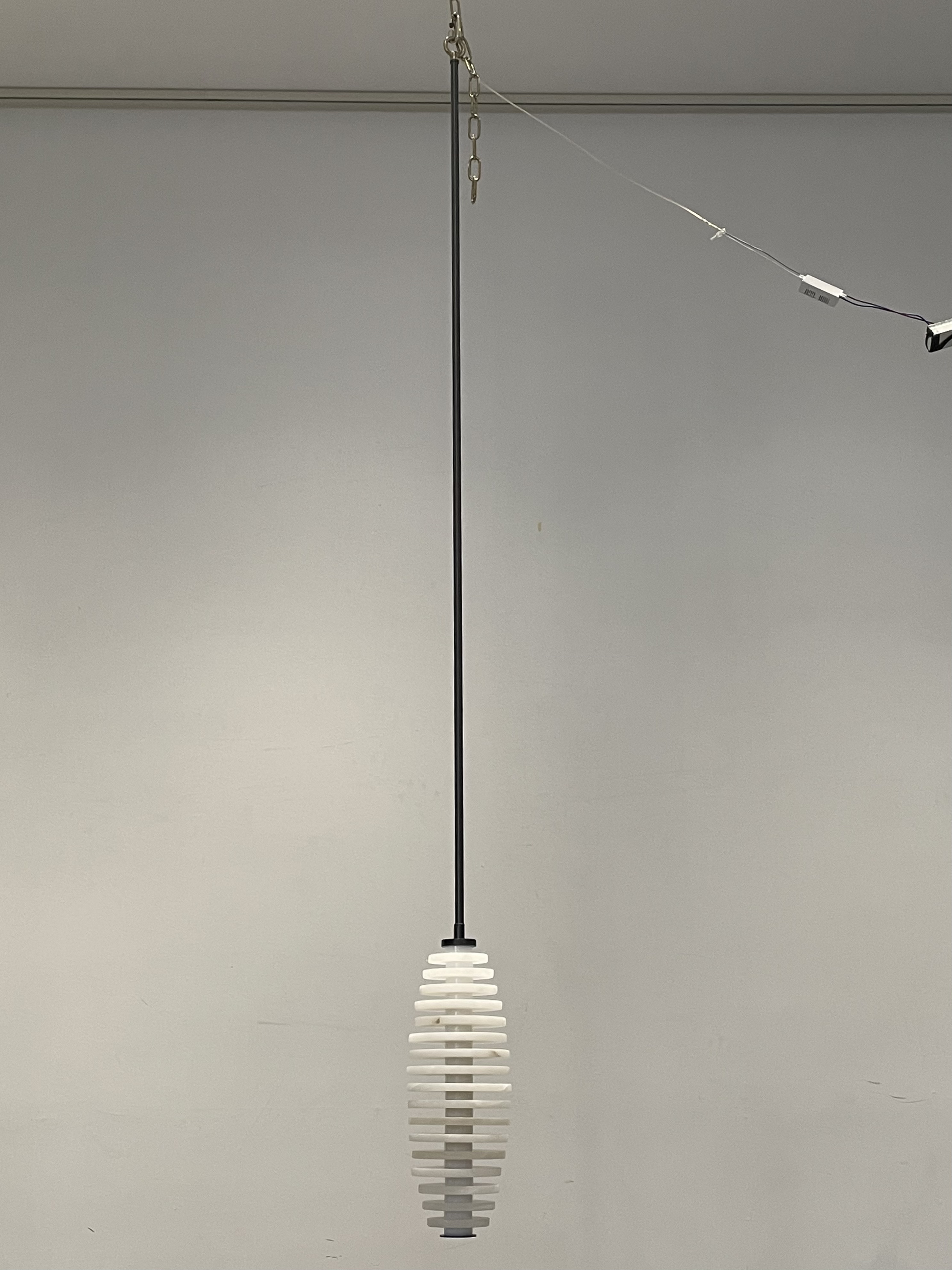 CASA Lighting Tiered Alabaster & Brass Pendant Light