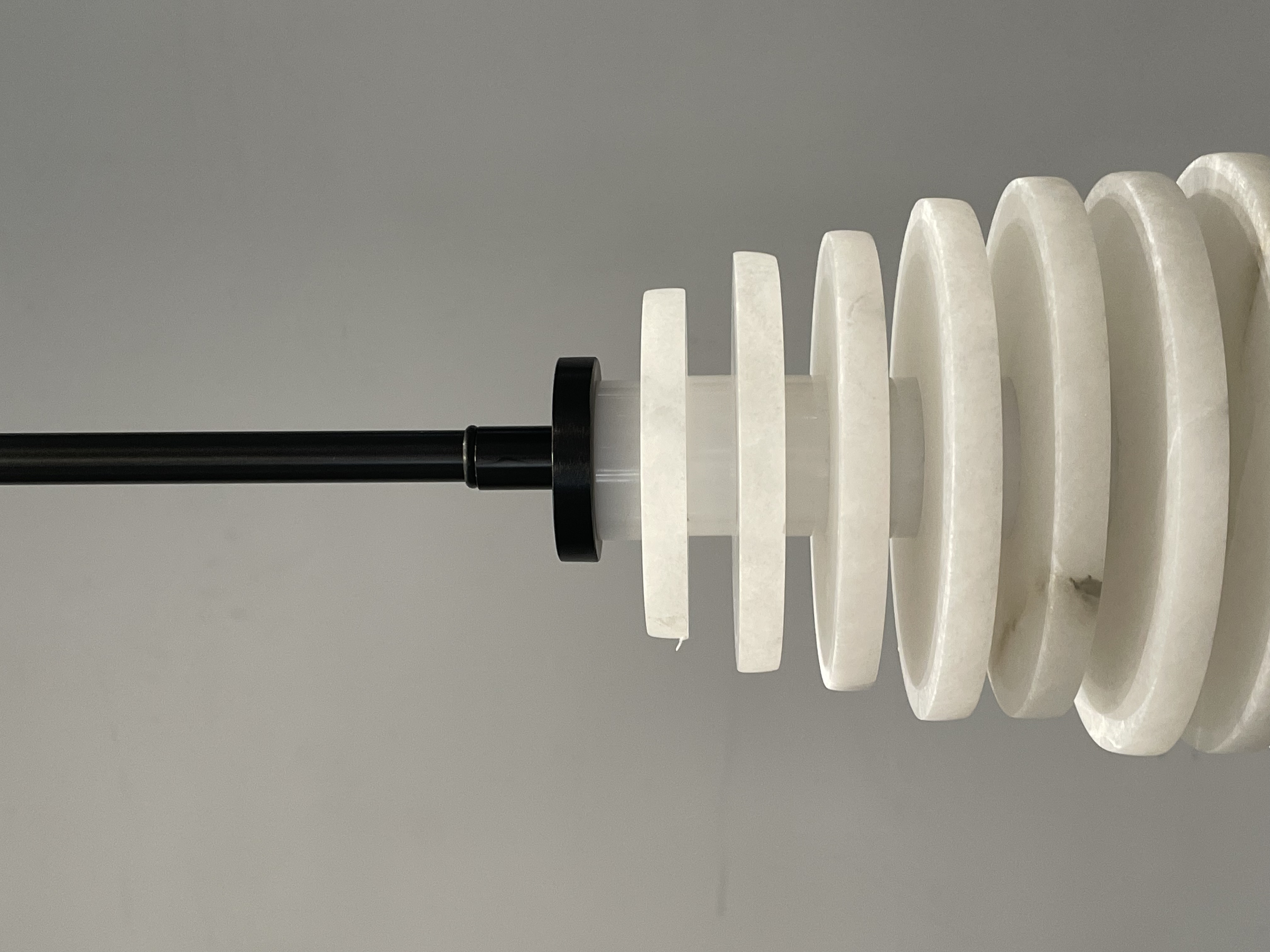 CASA Lighting Tiered Alabaster & Brass Pendant Light