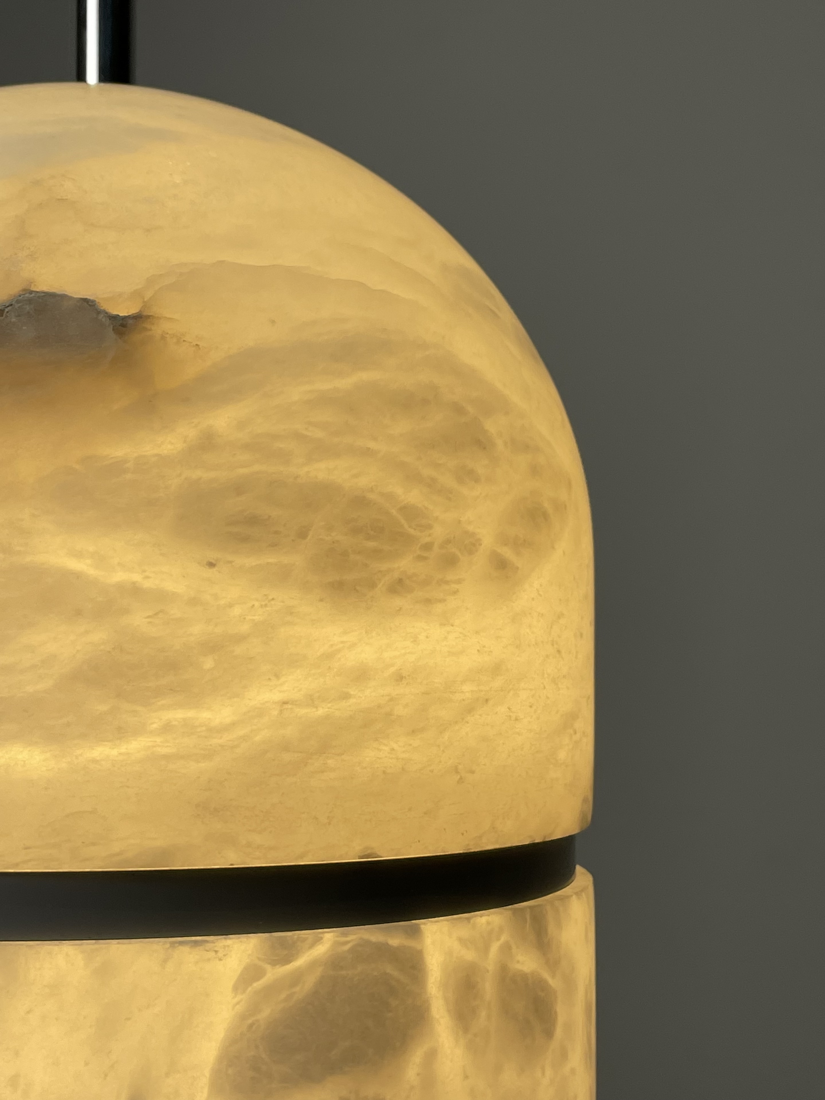 CASA Lighting Alabaster & Brass Symmetrical Pendant Light