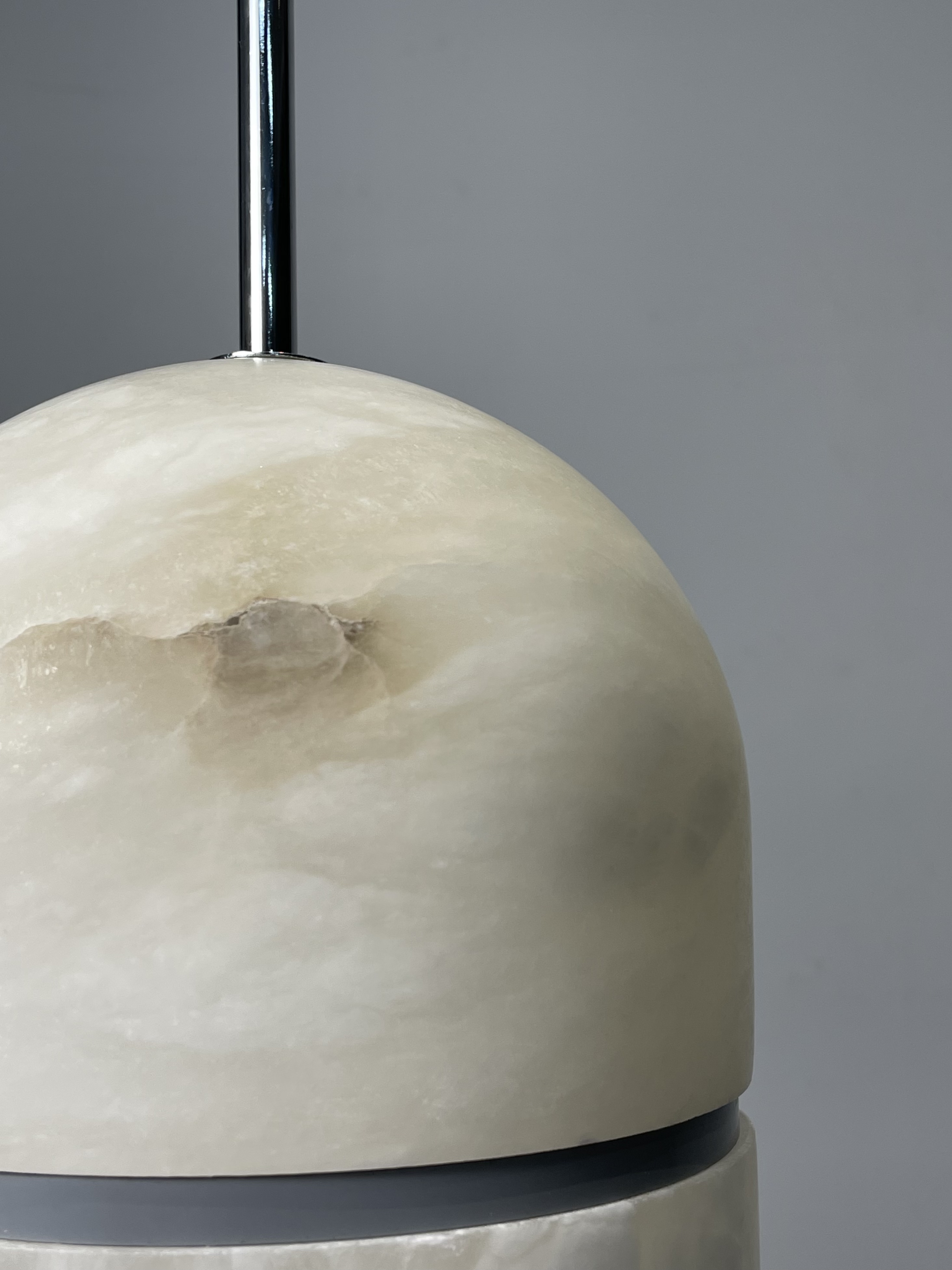CASA Lighting Alabaster & Brass Symmetrical Pendant Light