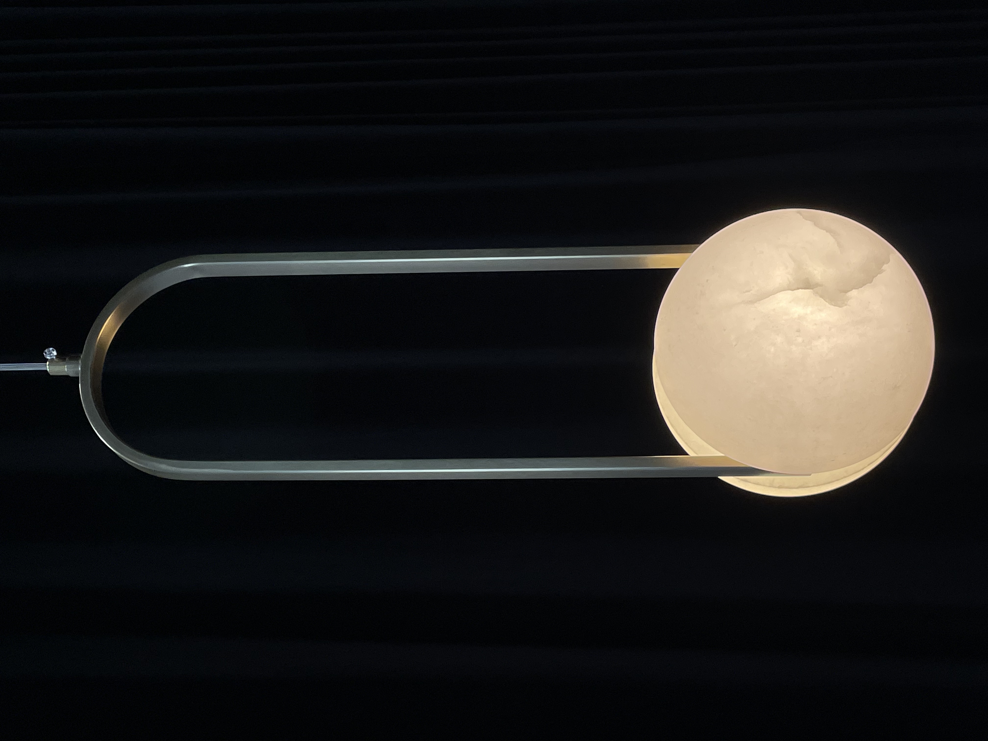 CASA Lighting Modern Alabaster & Brass Pendant Light