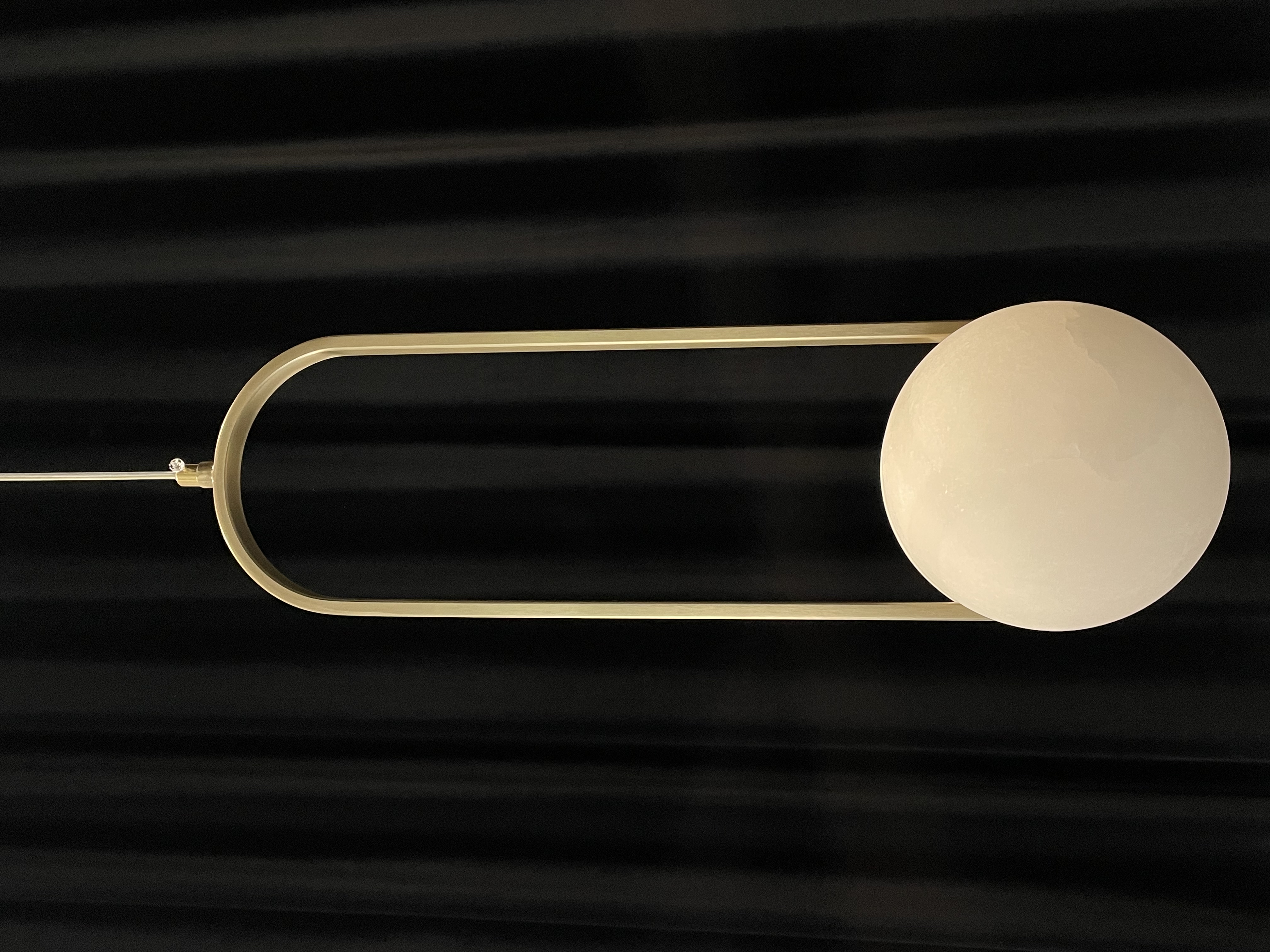 CASA Lighting Modern Alabaster & Brass Pendant Light