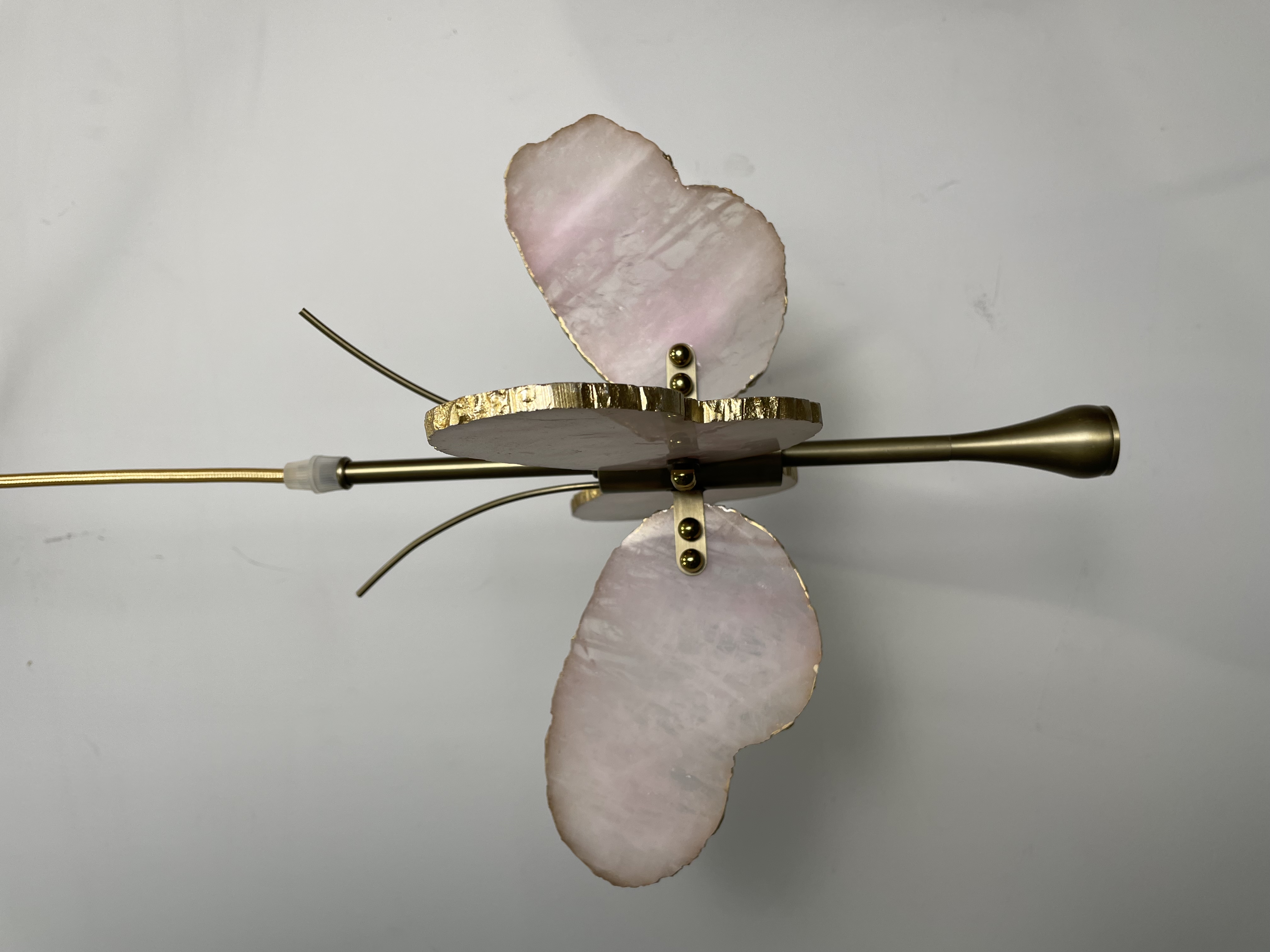 CASA Lighting Butterfly Alabaster & Brass Pendant Light
