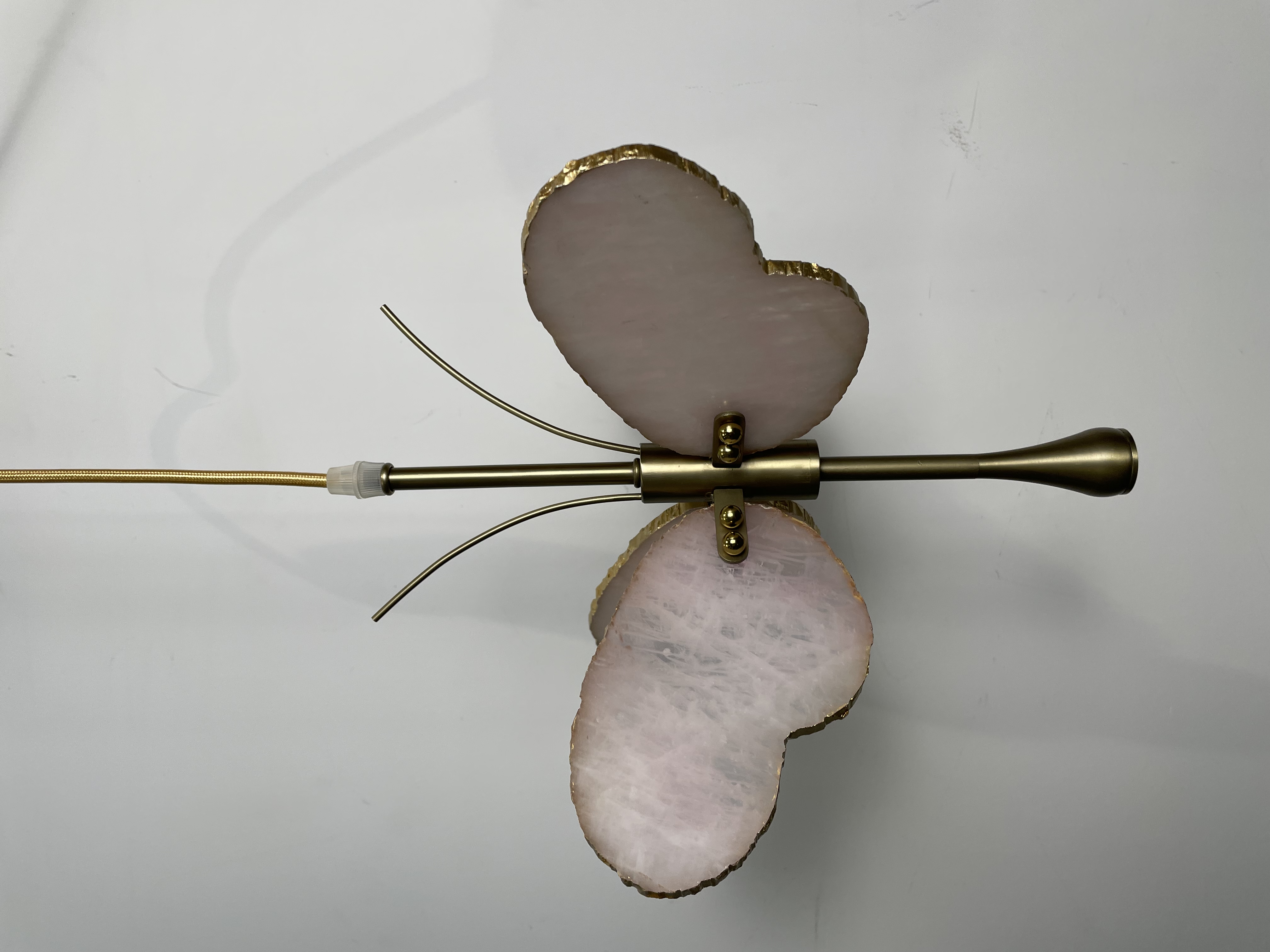 CASA Lighting Butterfly Alabaster & Brass Pendant Light