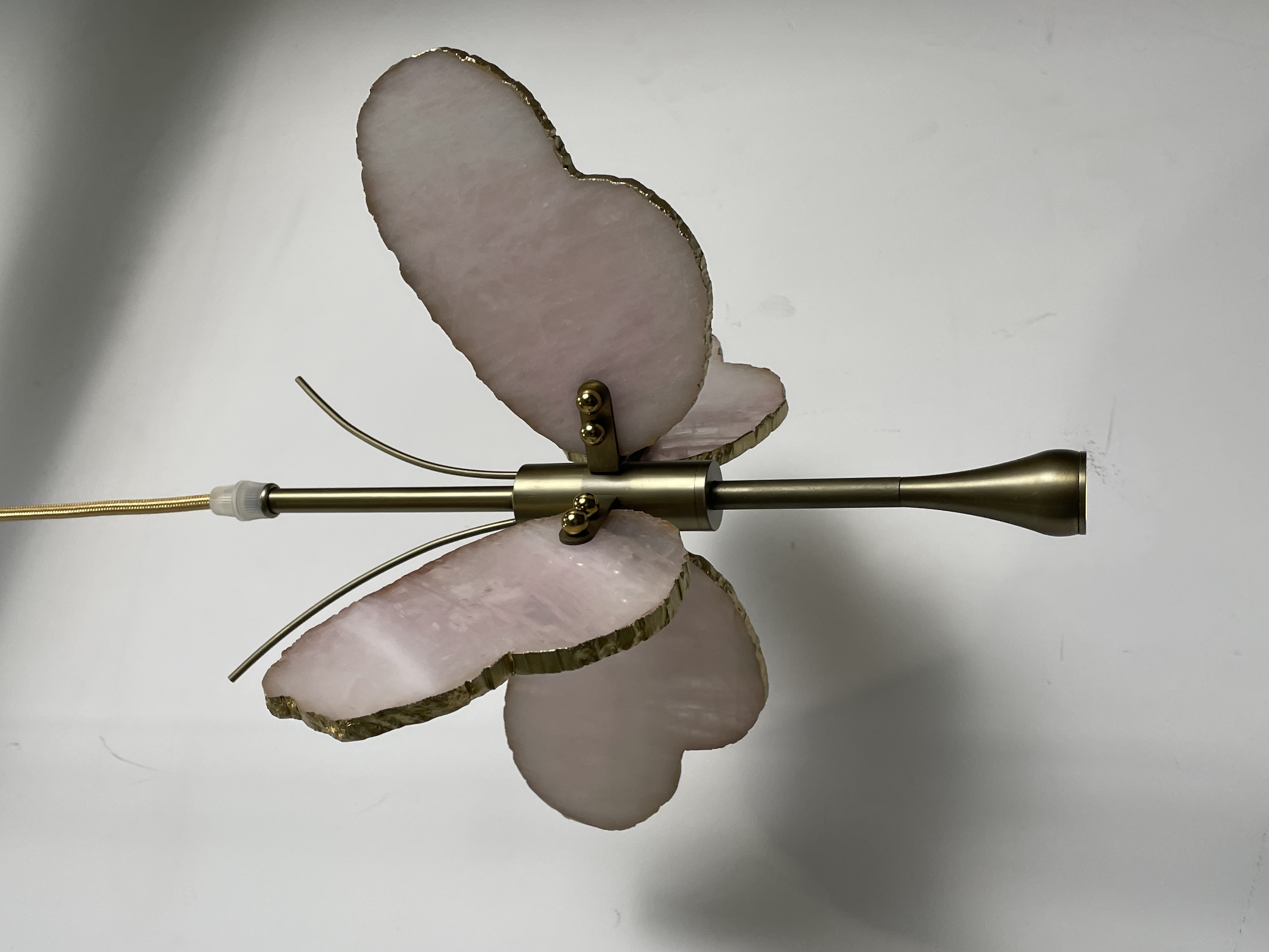 CASA Lighting Butterfly Alabaster & Brass Pendant Light