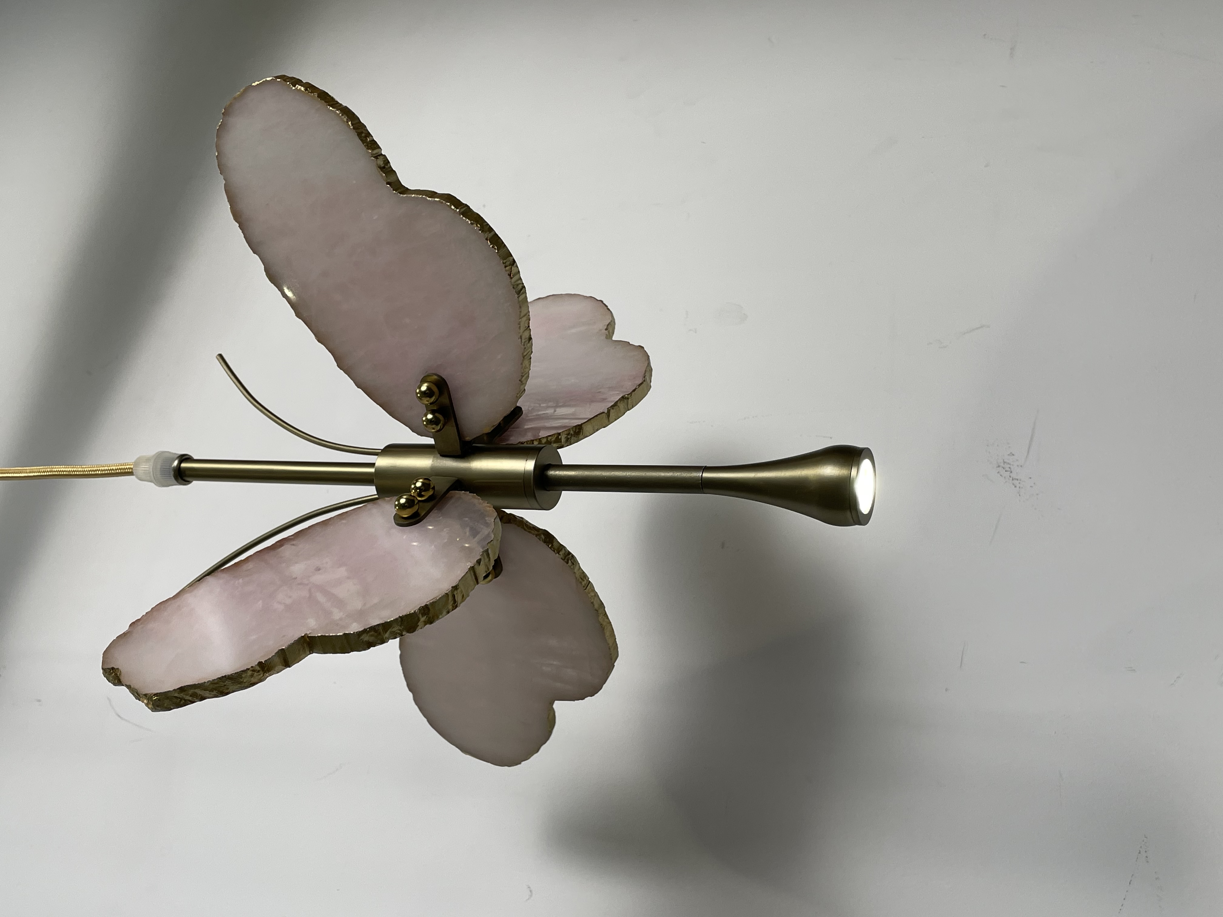 CASA Lighting Butterfly Alabaster & Brass Pendant Light