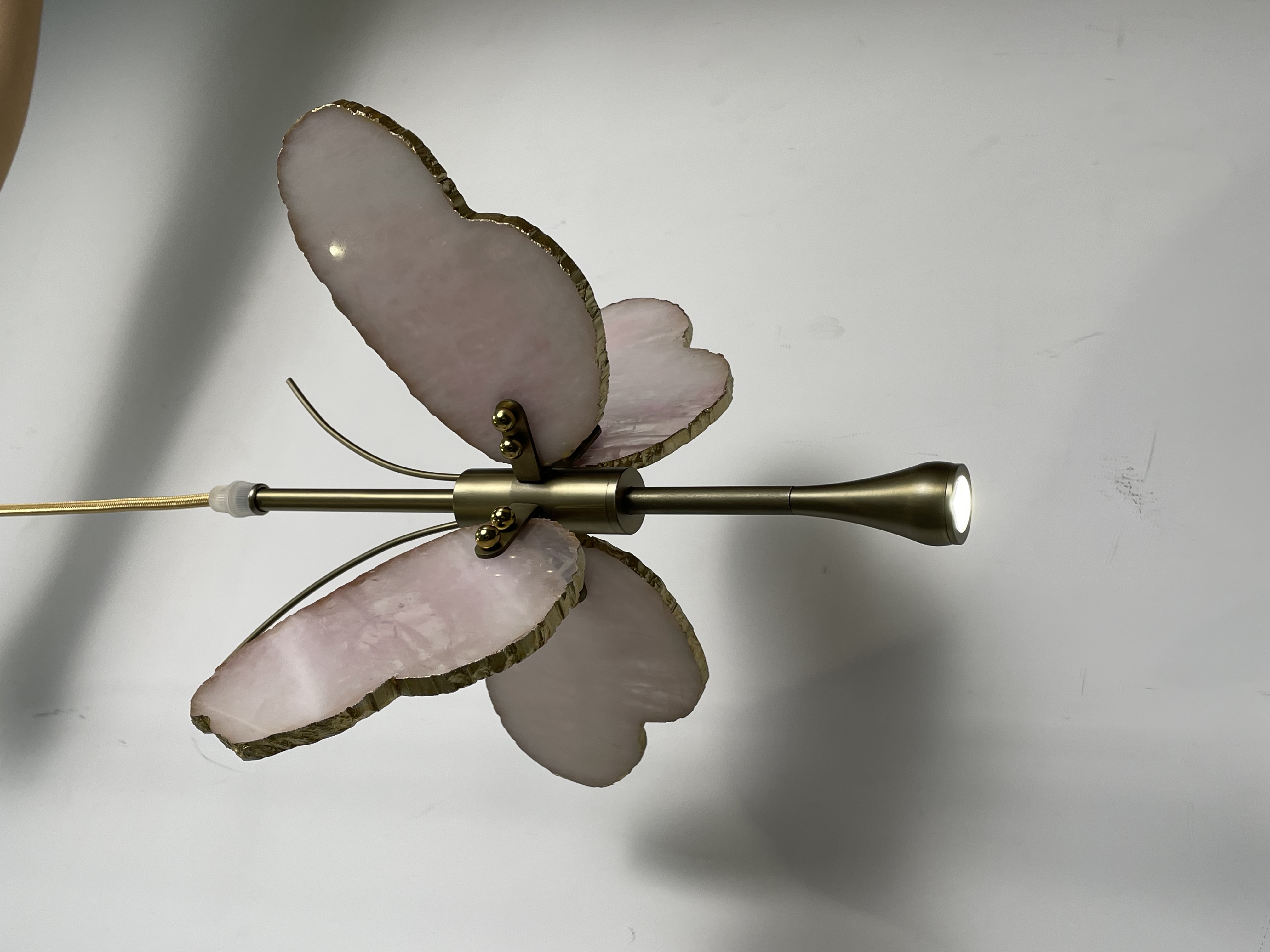 CASA Lighting Butterfly Alabaster & Brass Pendant Light