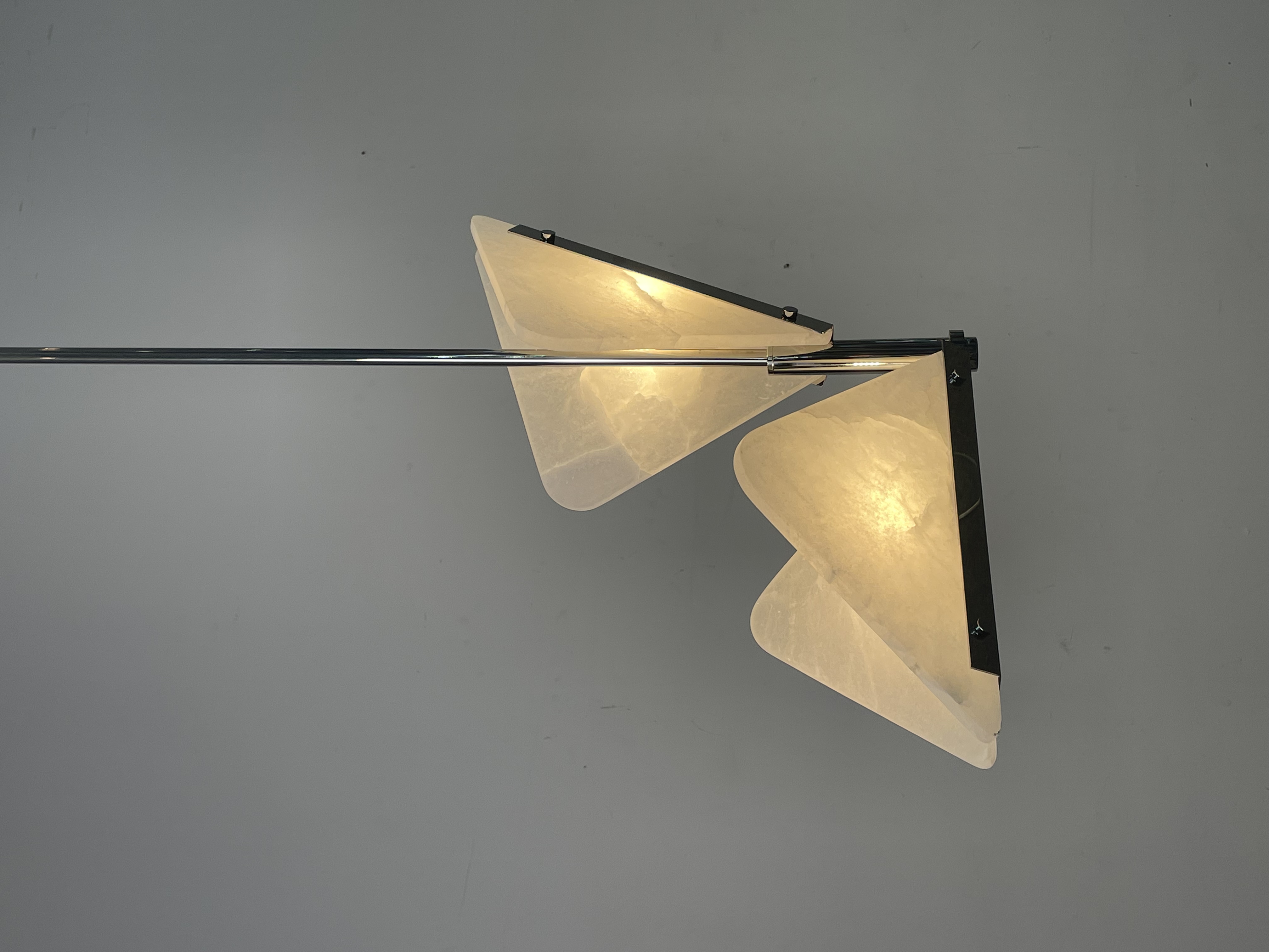 CASA Lighting Geometric Alabaster & Brass Pendant Light