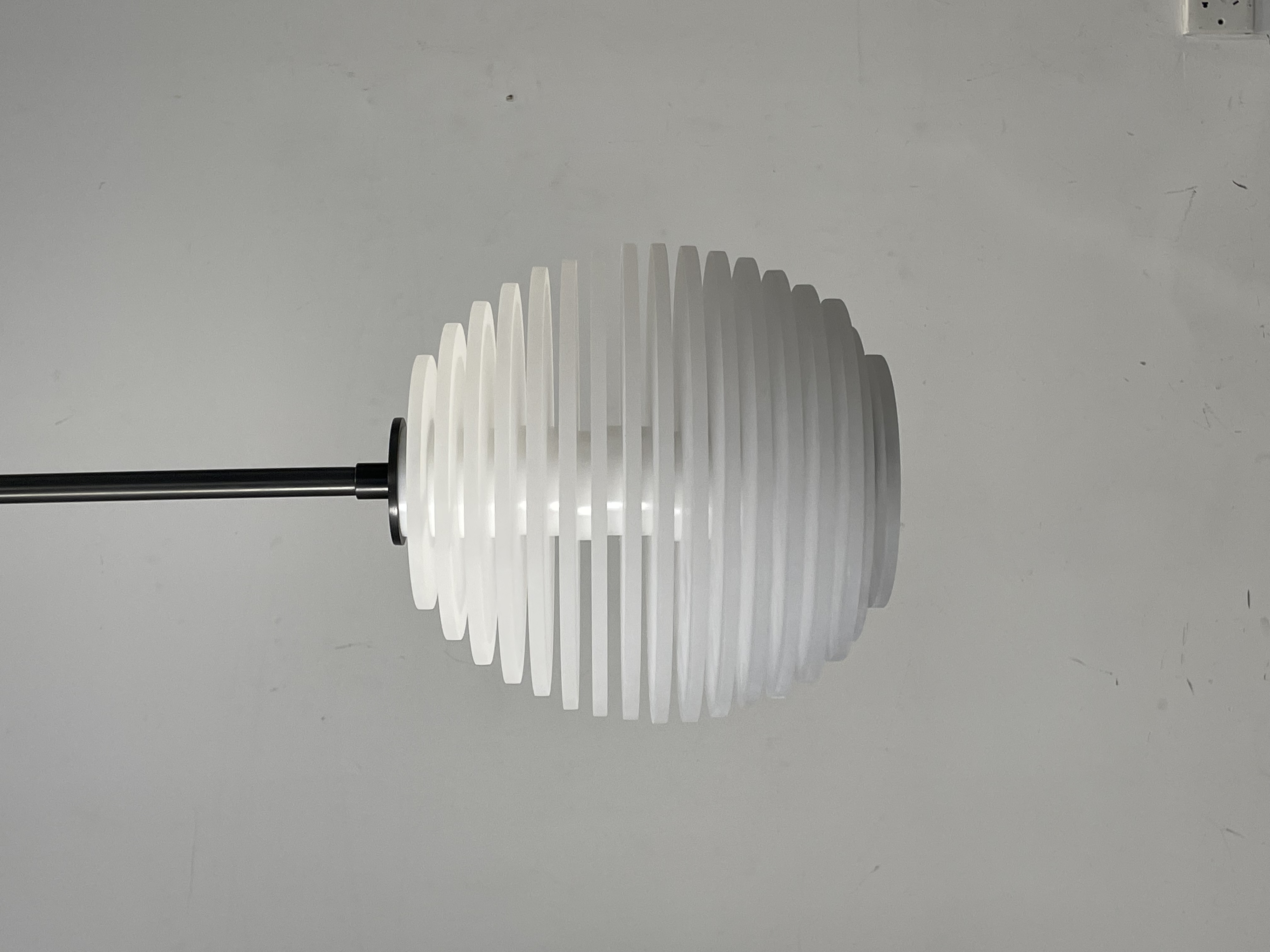 CASA Lighting Tiered Spherical Alabaster & Brass Pendant Light