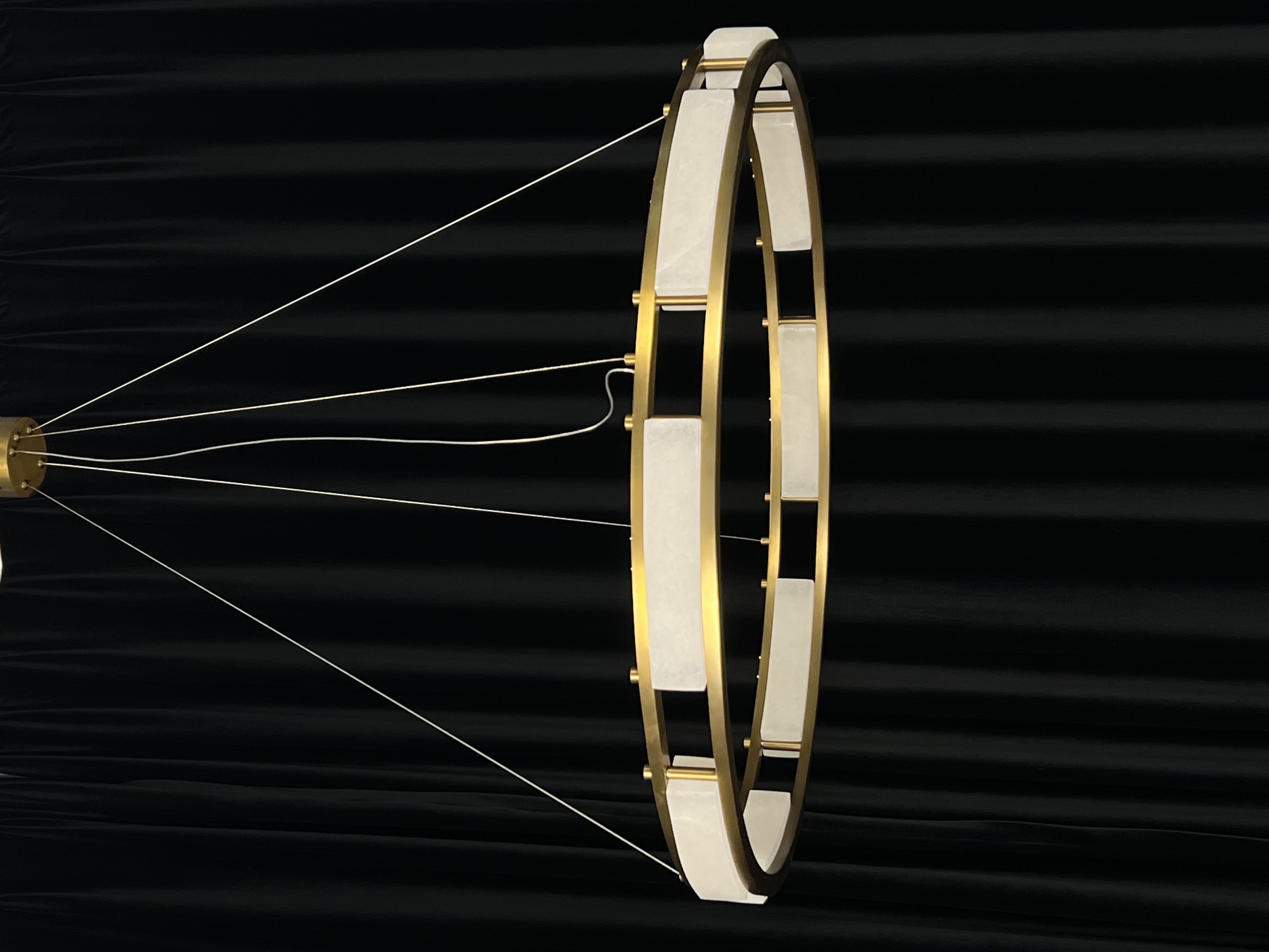 CASA Lighting Circular Alabaster & Polished Brass Chandelier