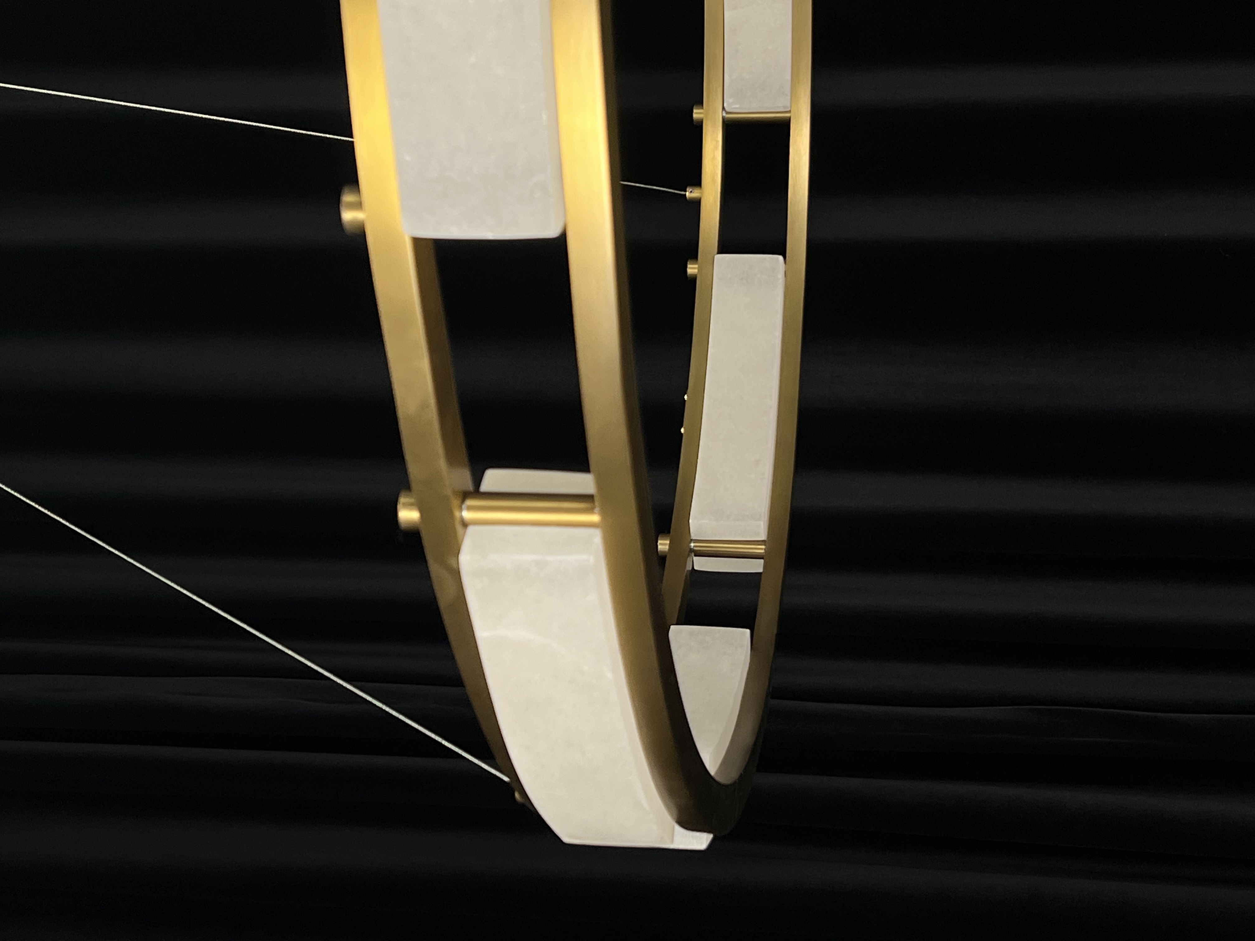 CASA Lighting Circular Alabaster & Polished Brass Chandelier