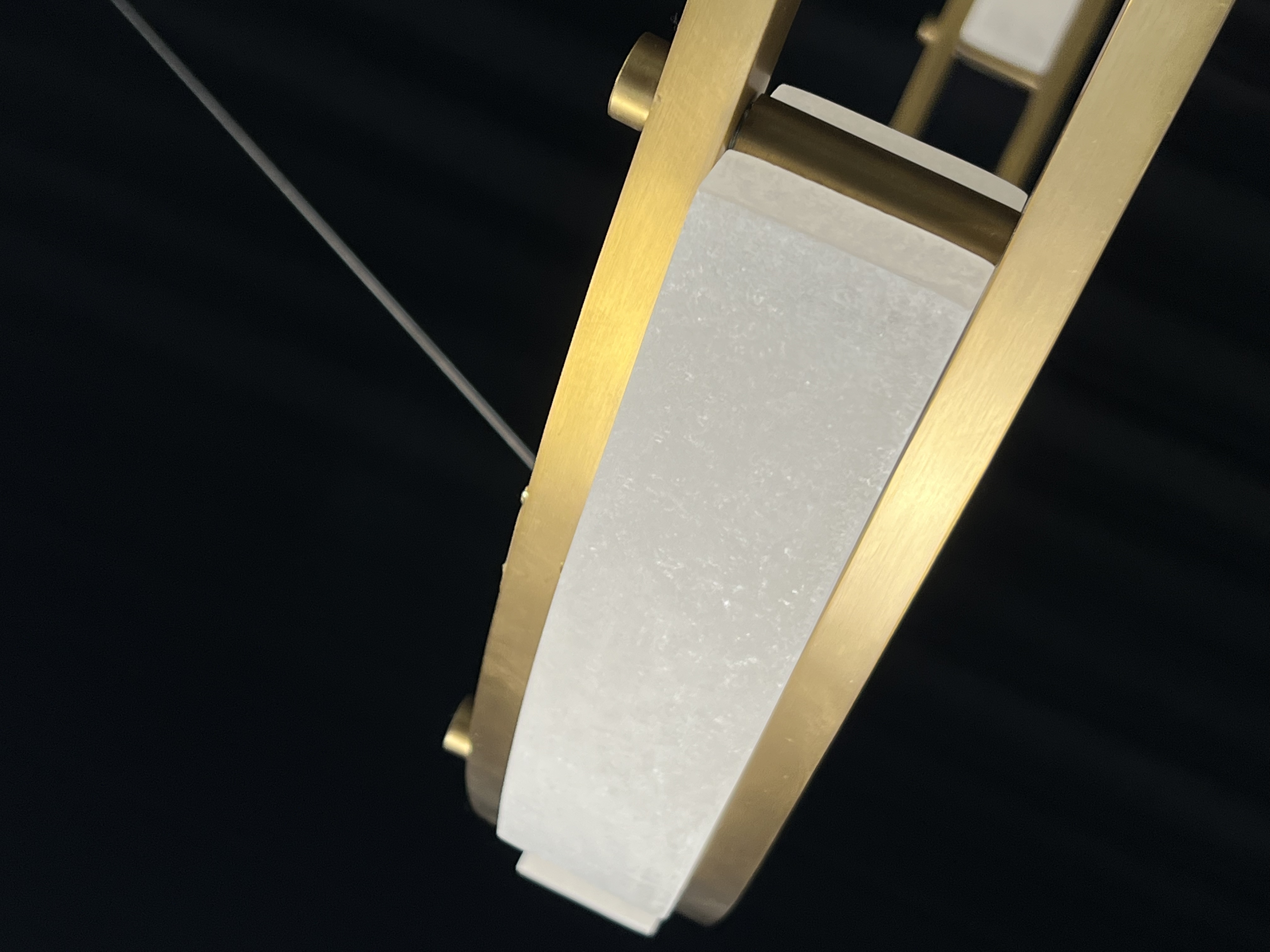CASA Lighting Circular Alabaster & Polished Brass Chandelier