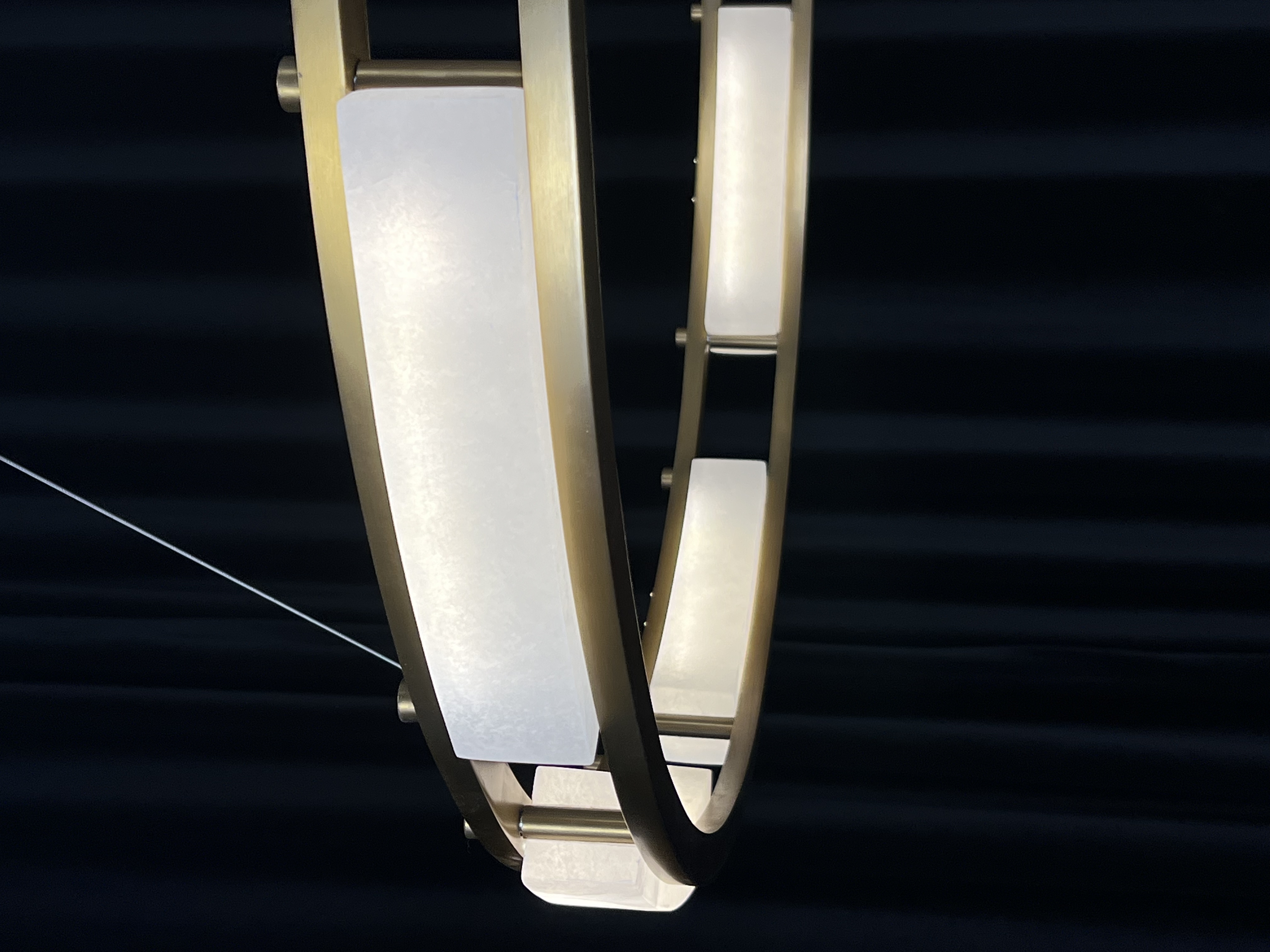 CASA Lighting Circular Alabaster & Polished Brass Chandelier