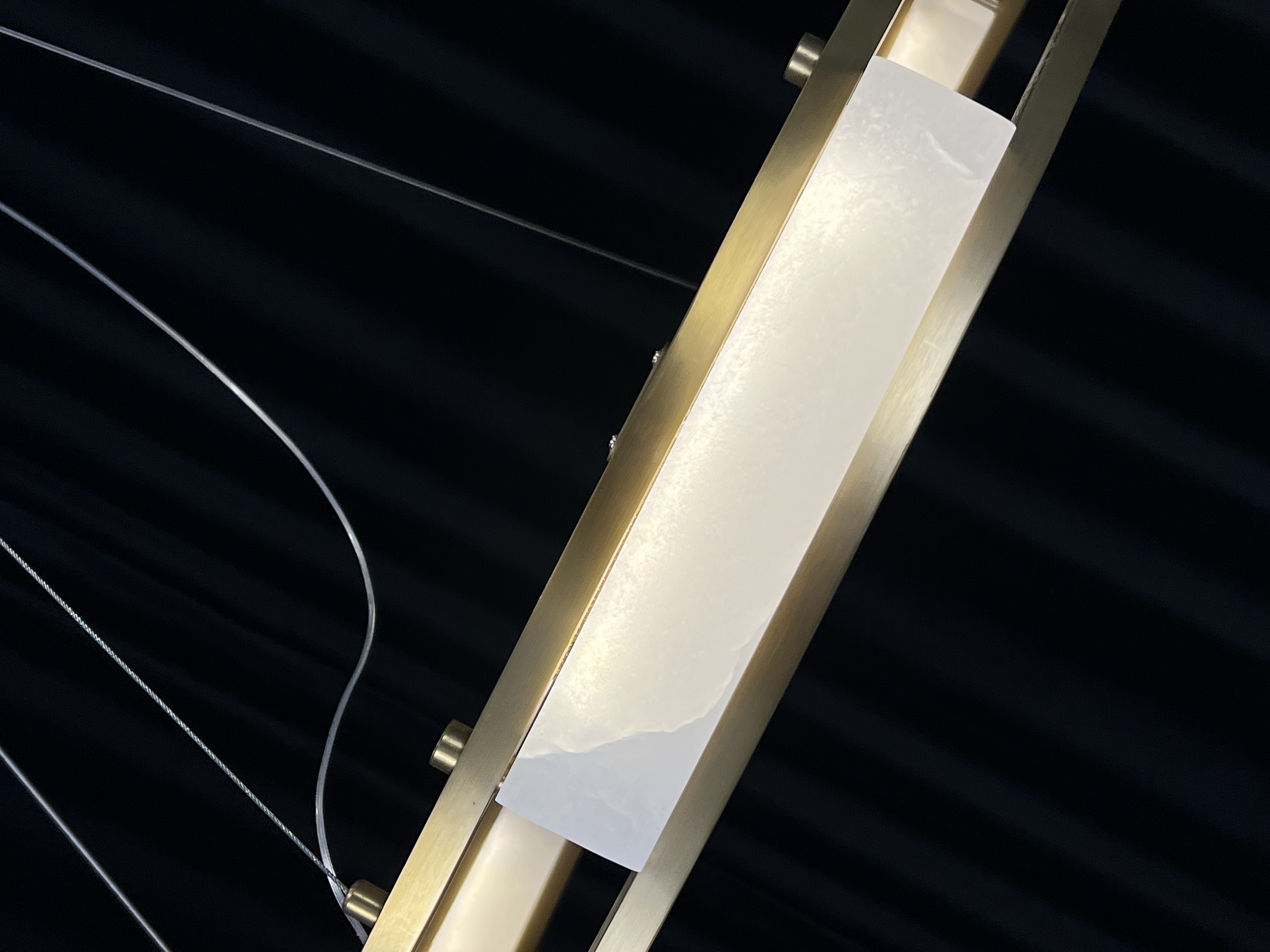 CASA Lighting Circular Alabaster & Polished Brass Chandelier