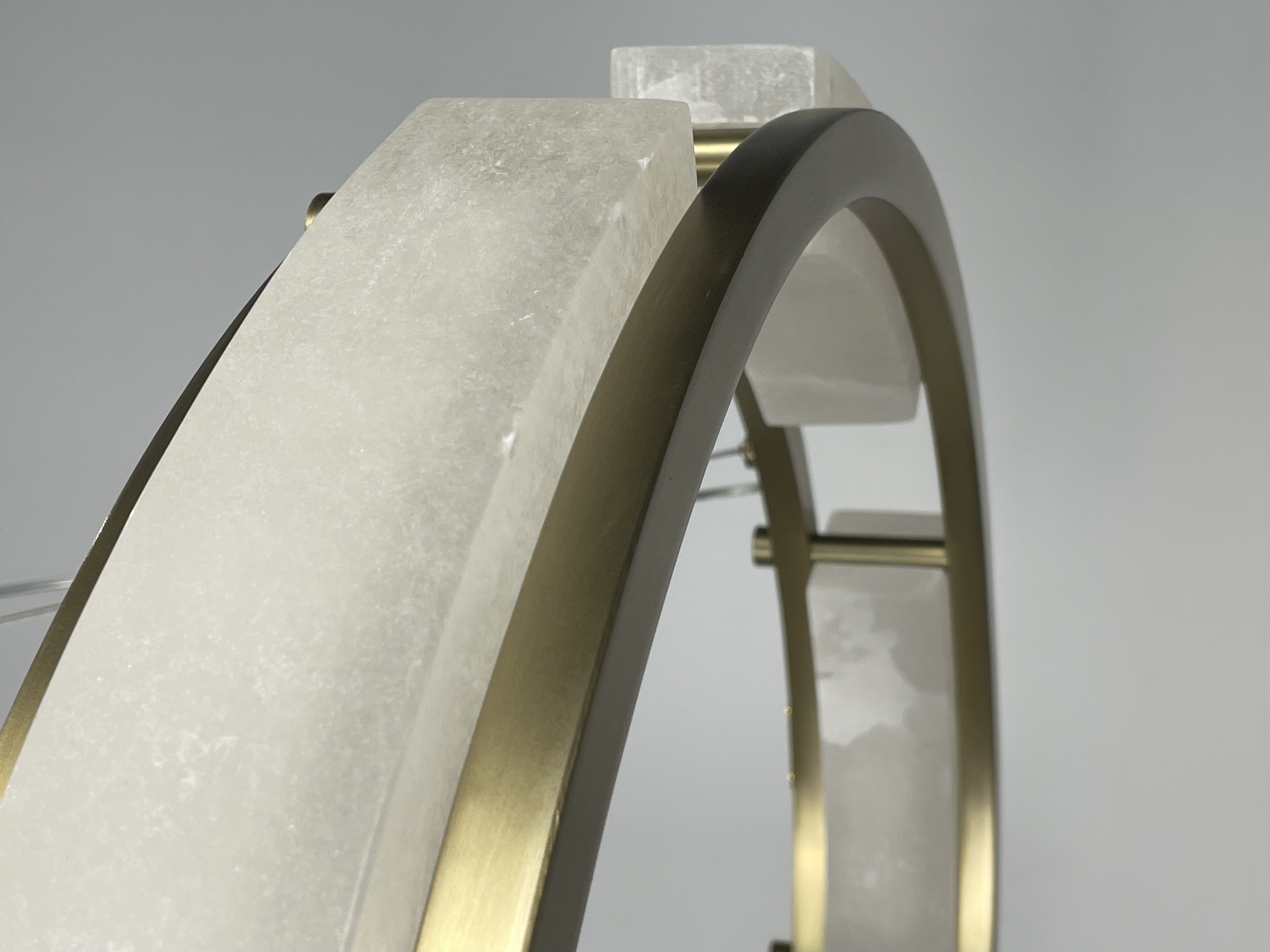 CASA Lighting Circular Alabaster & Polished Brass Chandelier