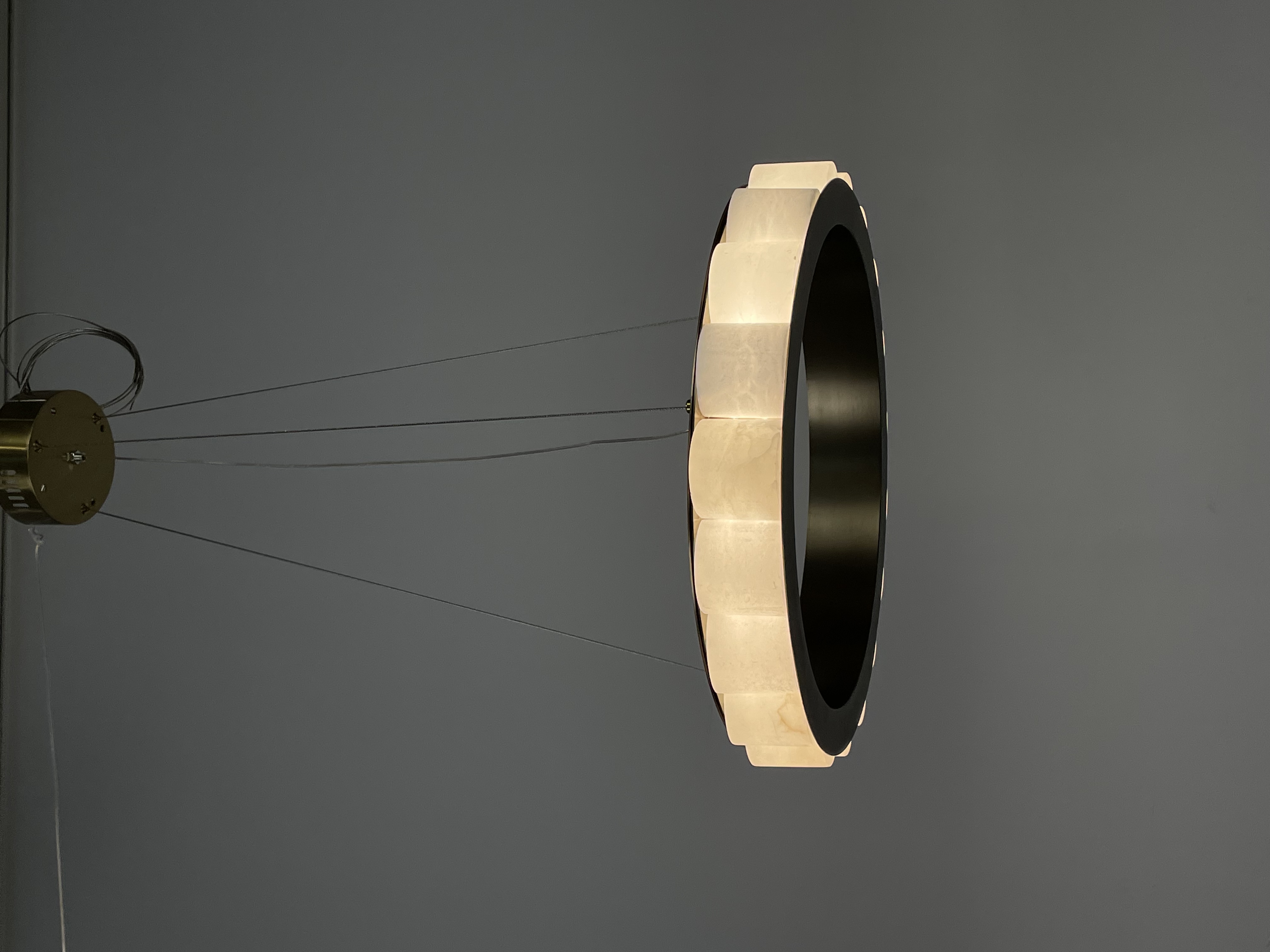 Casailighting Circular Alabaster & Brass LED Chandelier