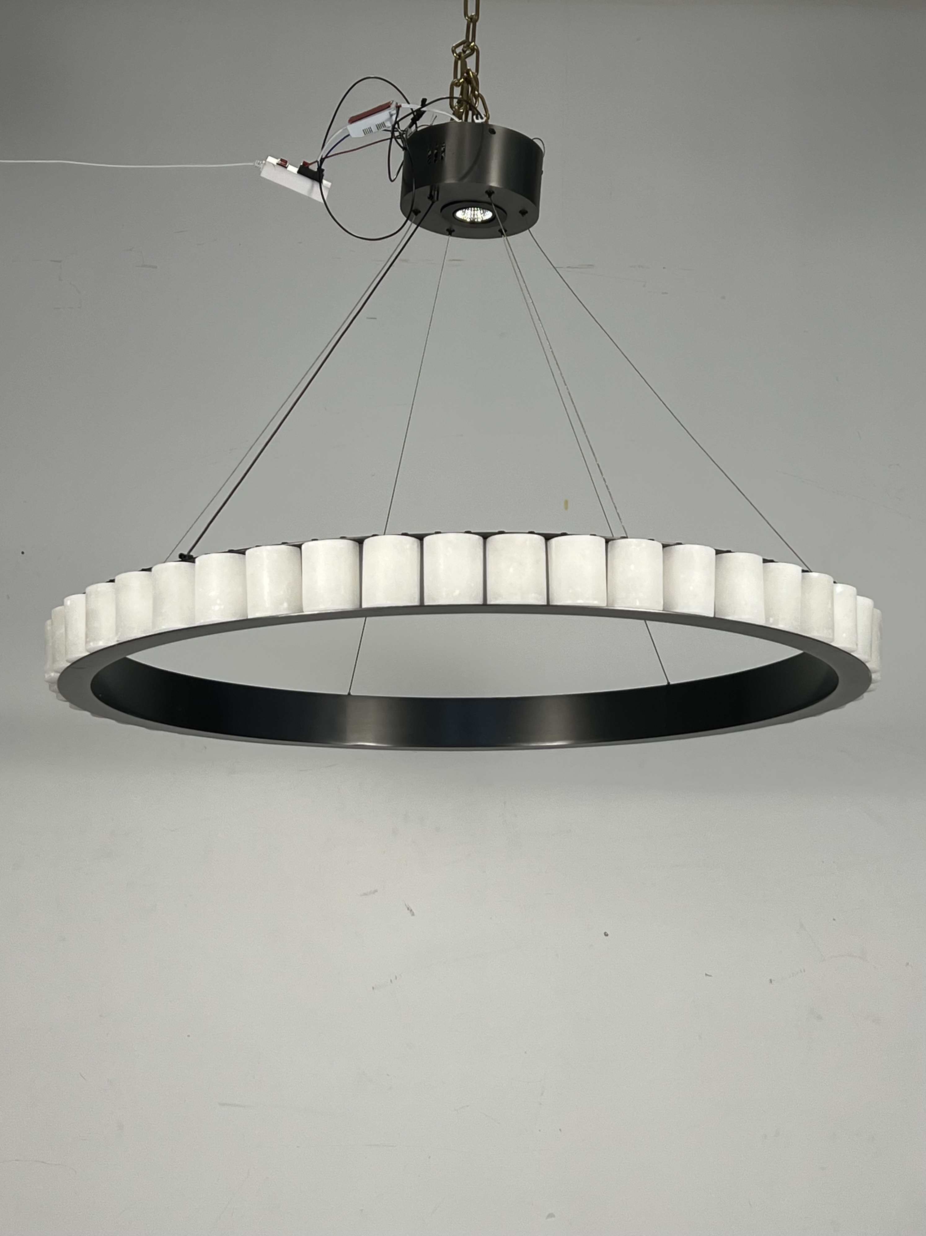 Casailighting Circular Alabaster & Brass LED Chandelier