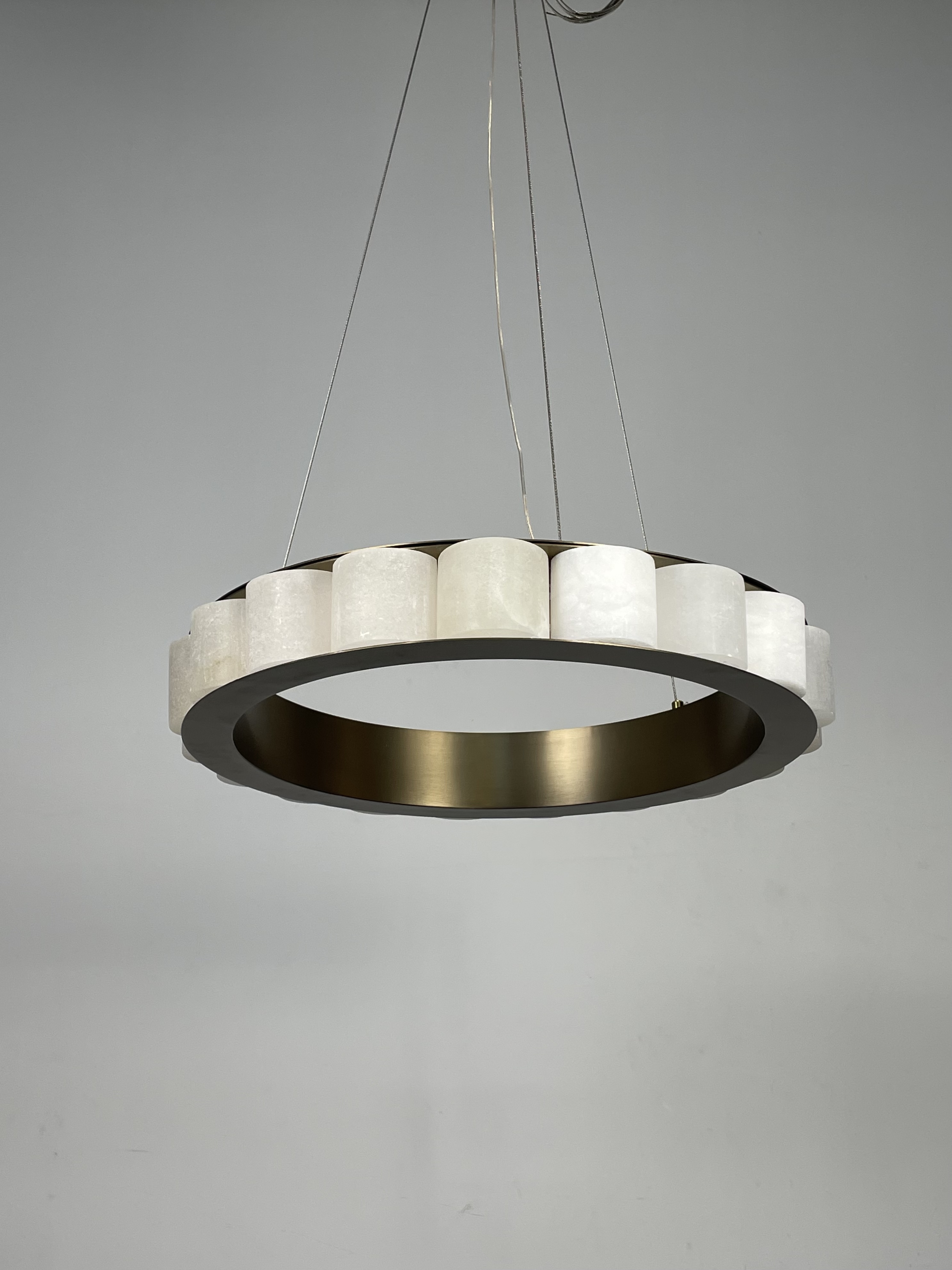 Casailighting Circular Alabaster & Brass LED Chandelier