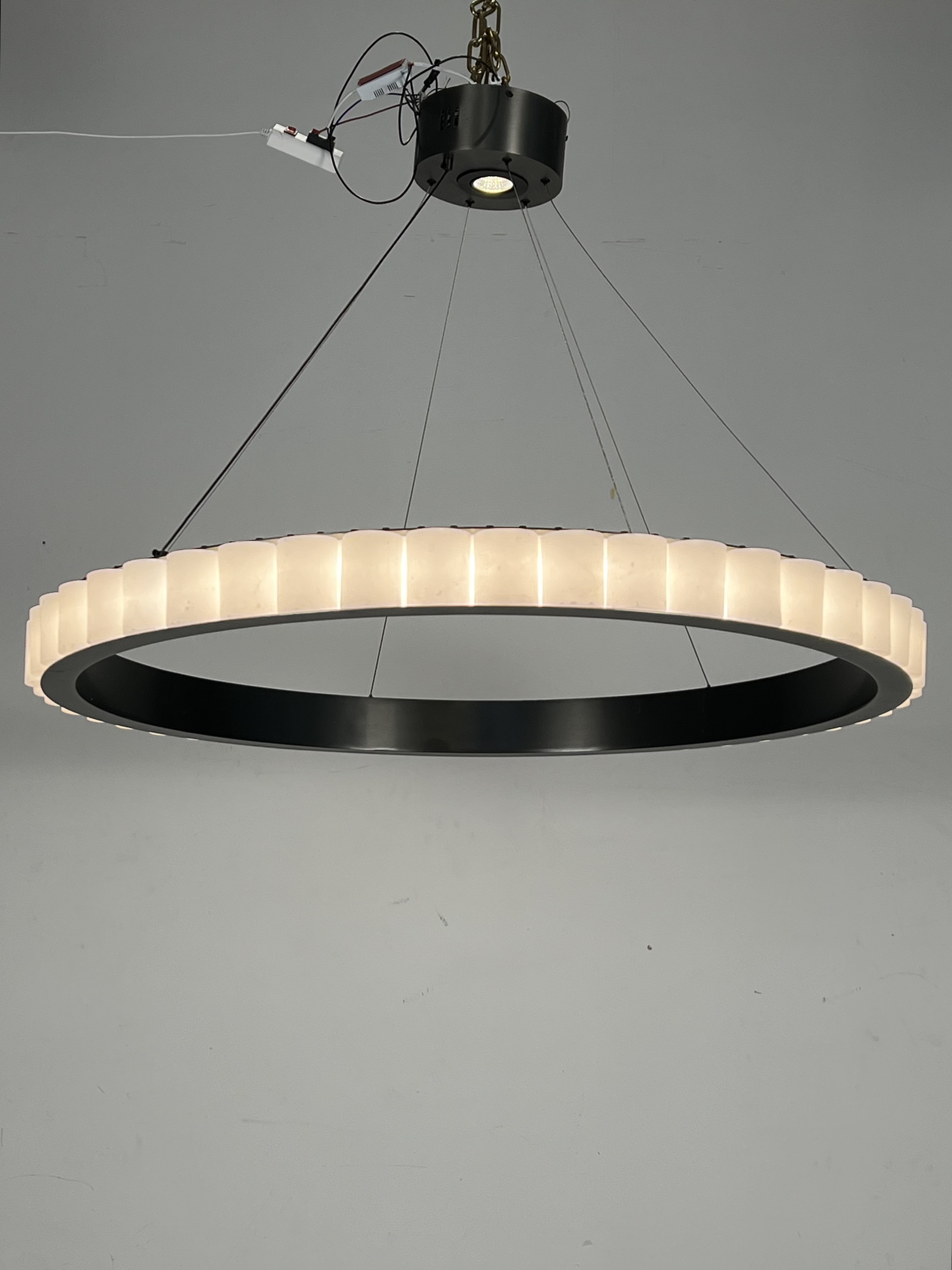 Casailighting Circular Alabaster & Brass LED Chandelier
