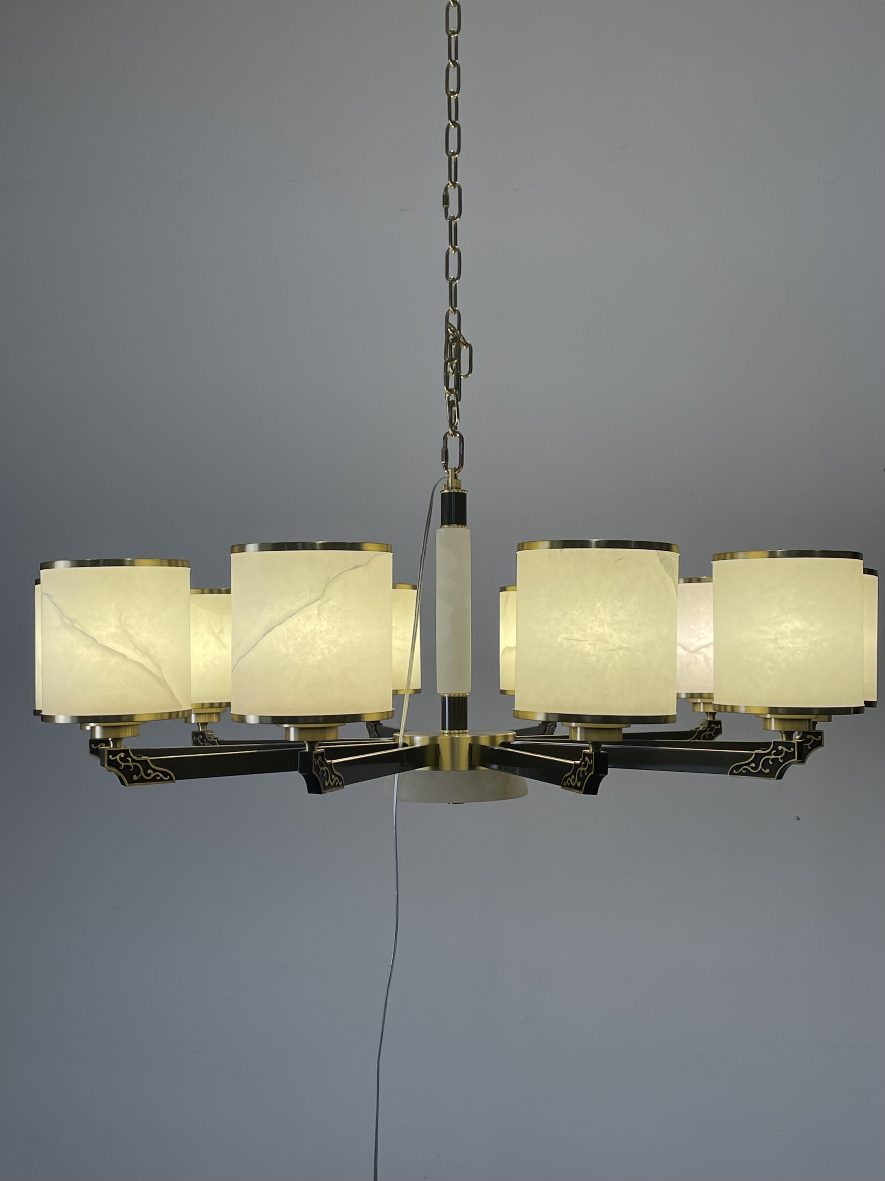 Casailighting Traditional Multi-Light Alabaster & Brass Chandelier