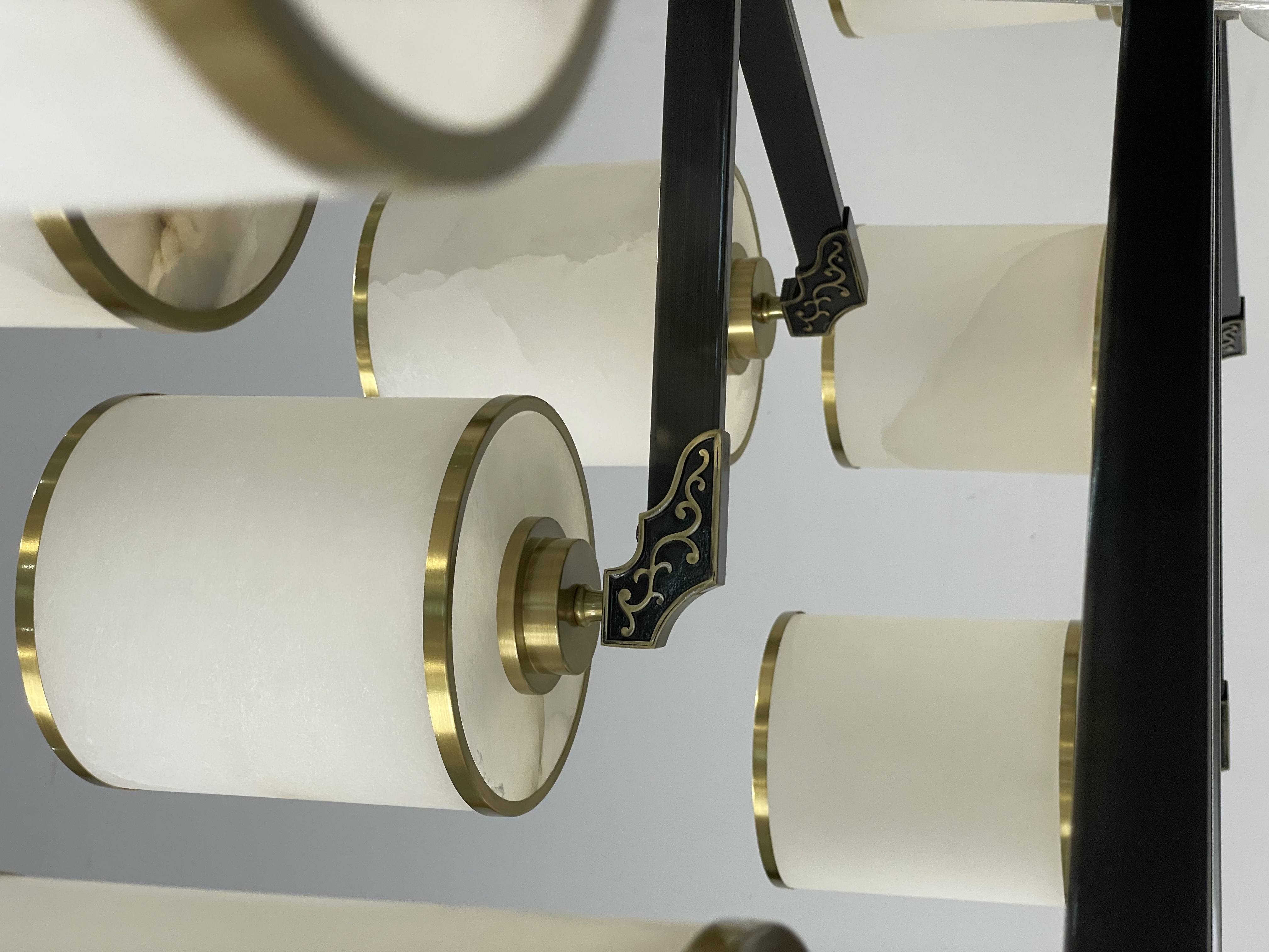 Casailighting Grand Multi-Light Alabaster & Brass Chandelier
