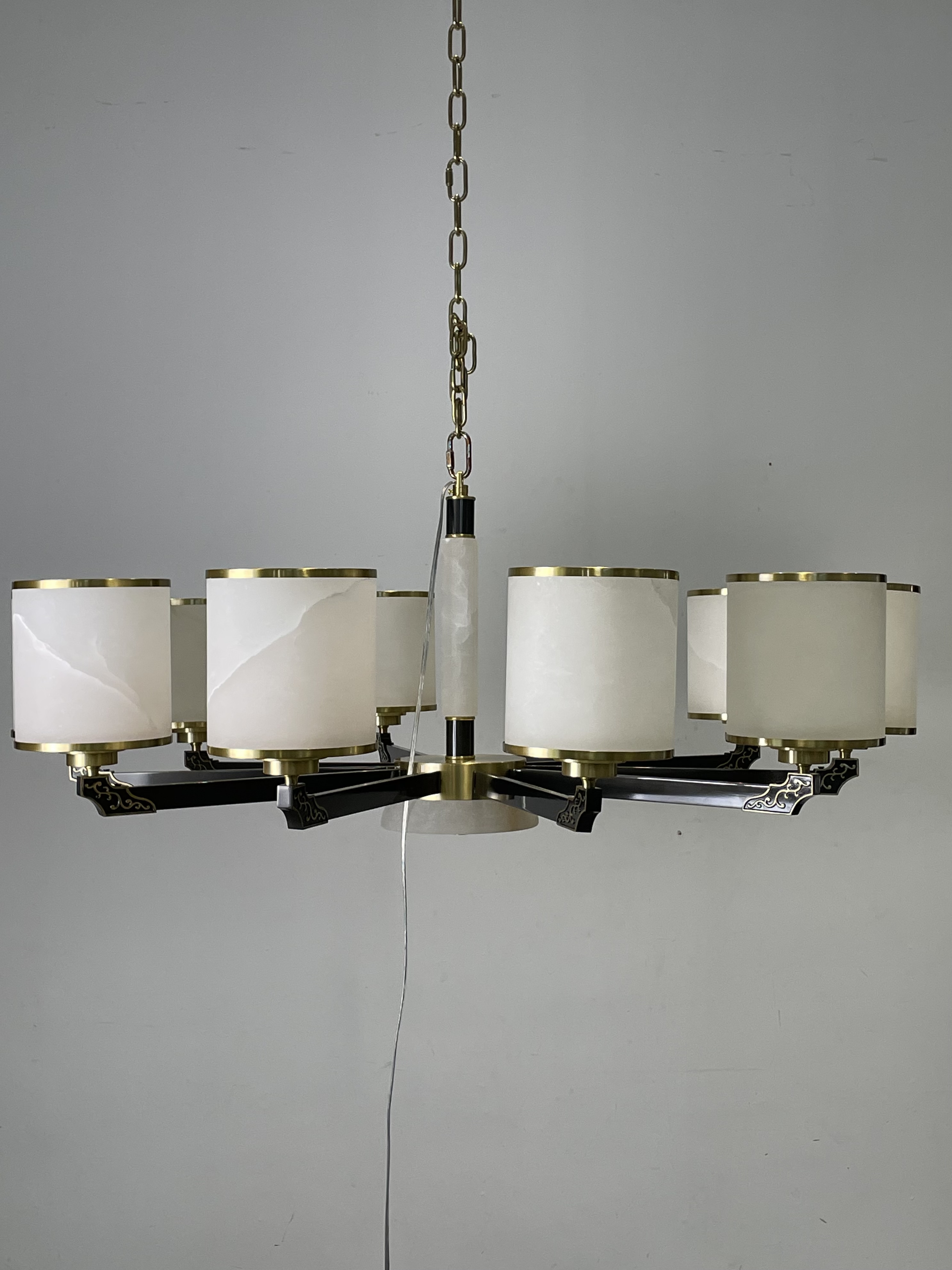 Casailighting Traditional Multi-Light Alabaster & Brass Chandelier
