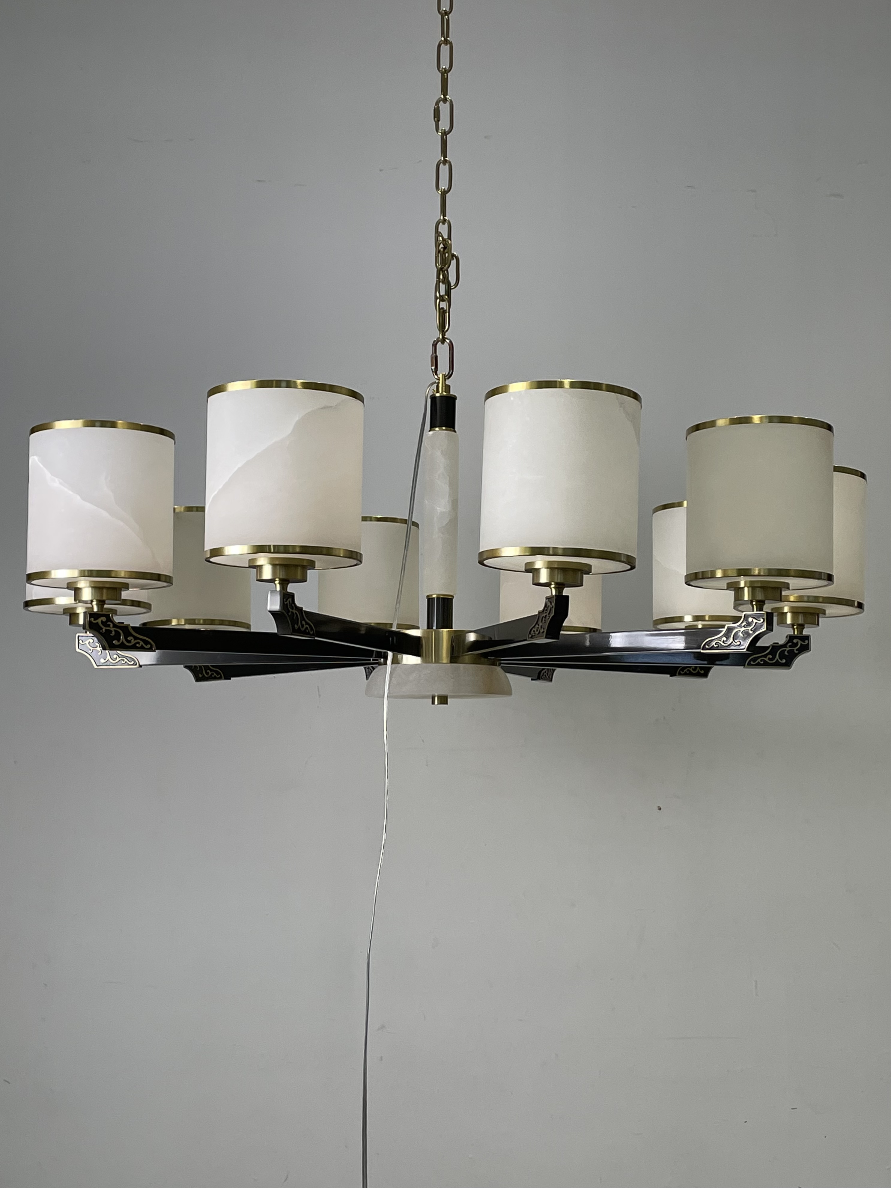 Casailighting Traditional Multi-Light Alabaster & Brass Chandelier