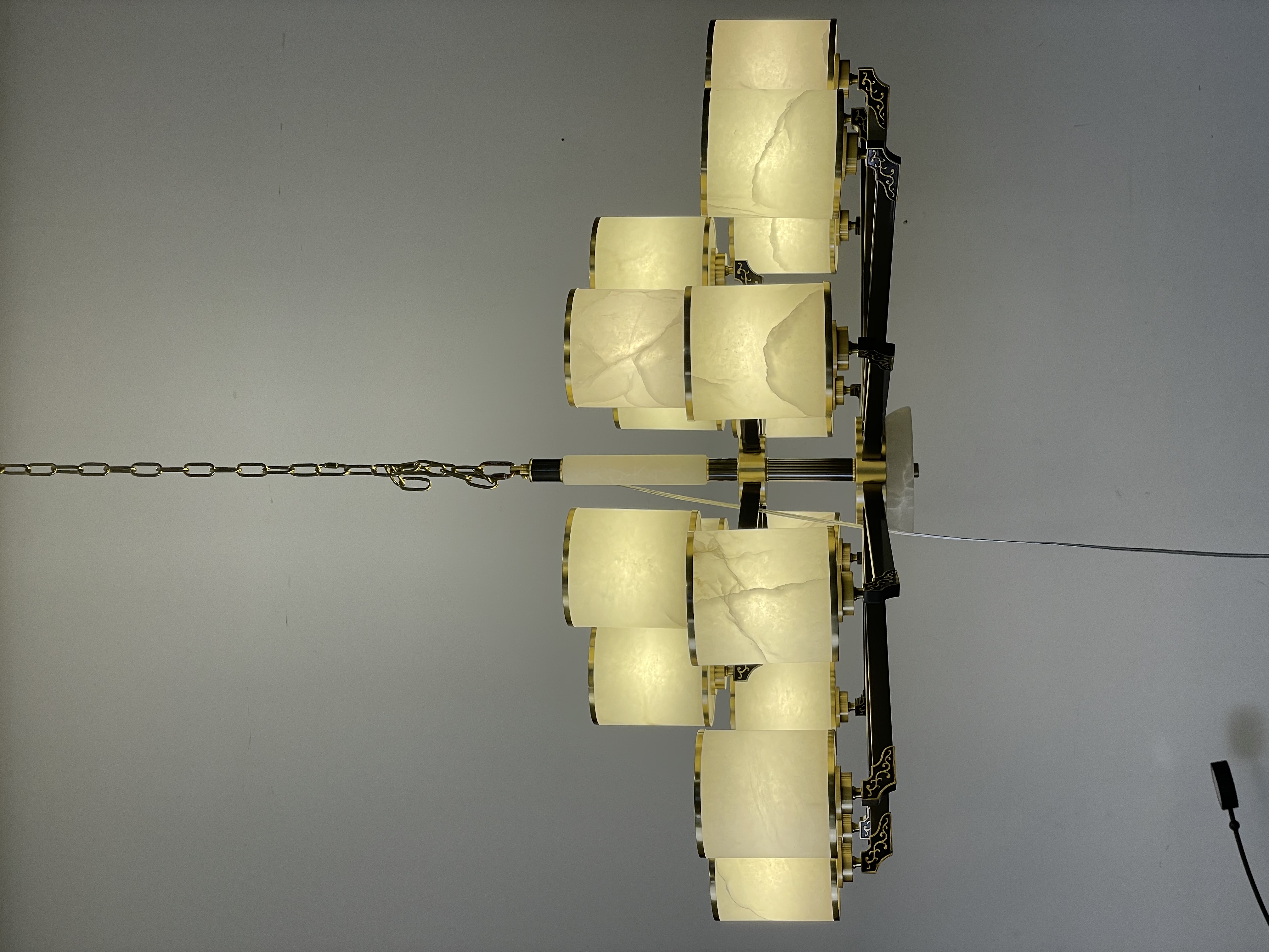 Casailighting Grand Multi-Light Alabaster & Brass Chandelier
