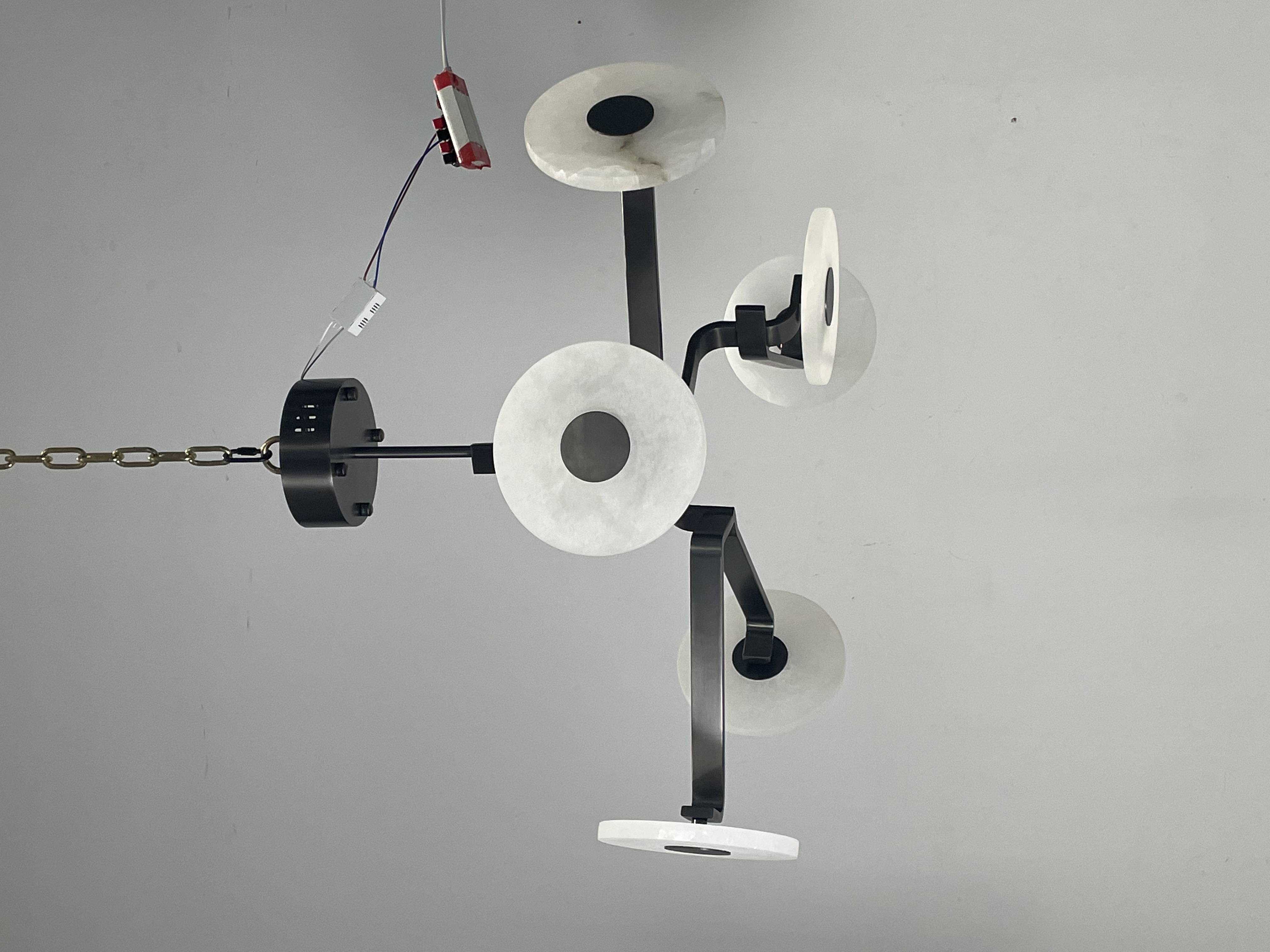 Casailighting Modern Linear Alabaster & Brass Chandelier