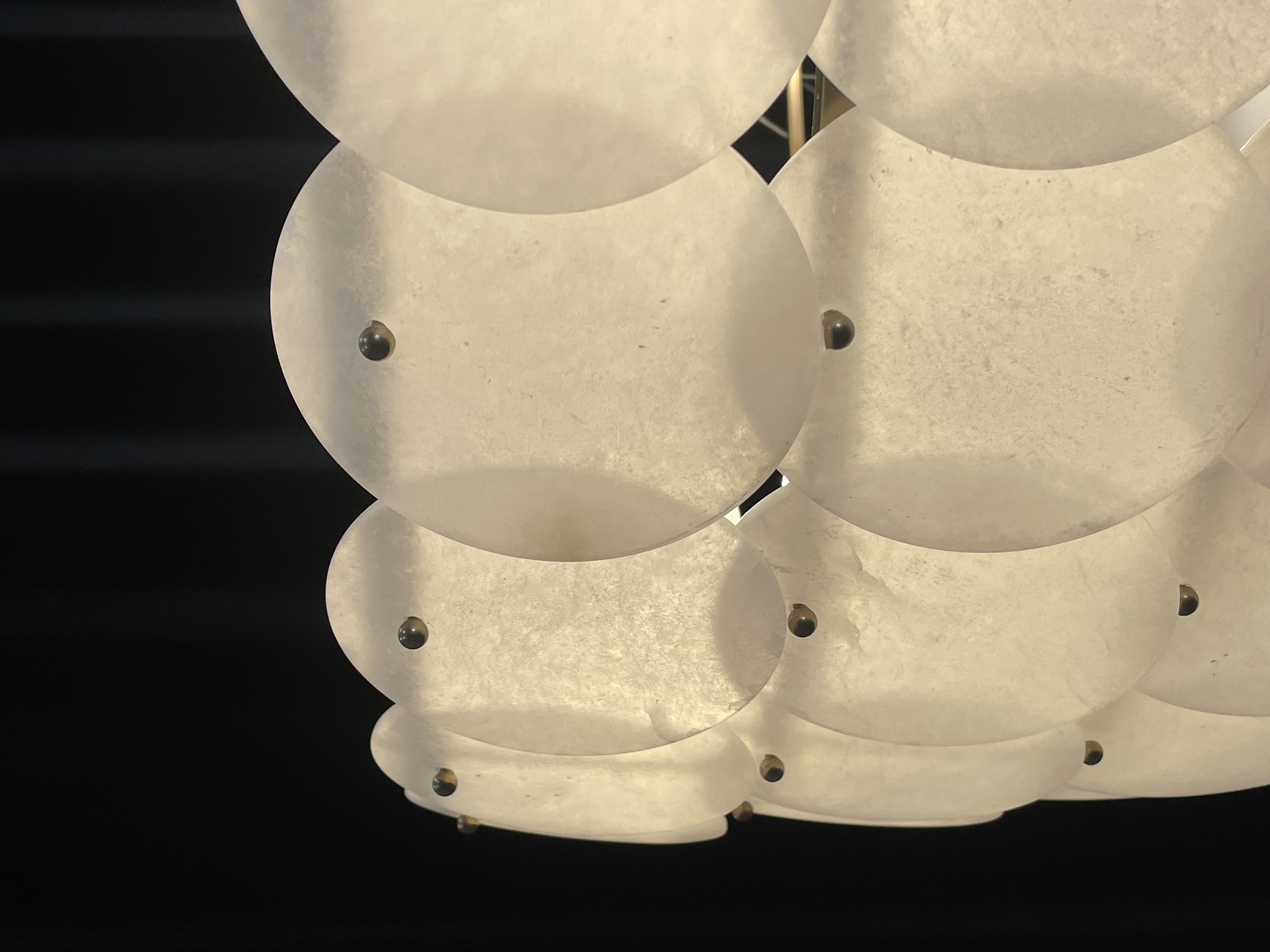 Casailighting Tiered Circular Alabaster & Brass Chandelier