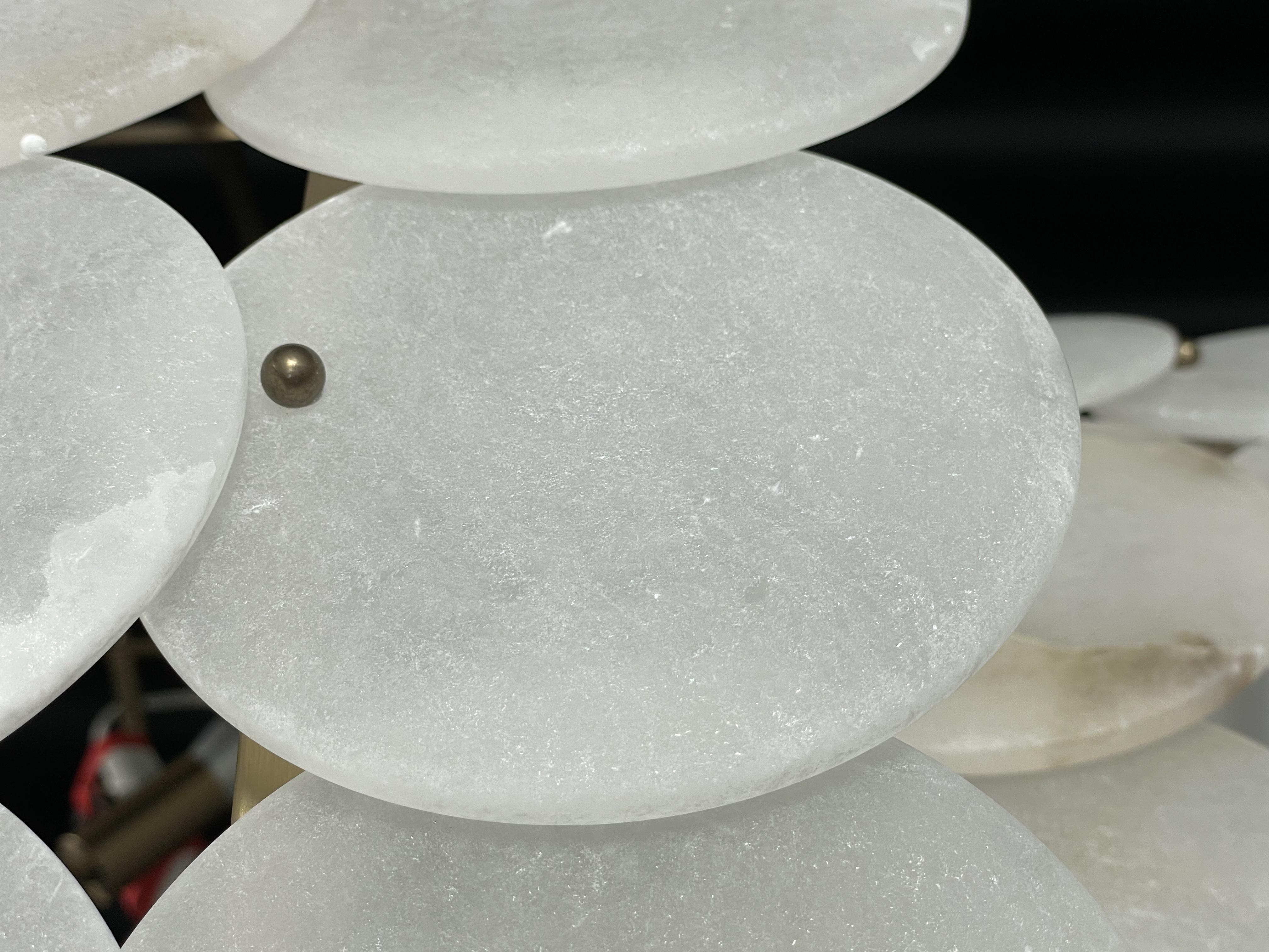 Casailighting Tiered Circular Alabaster & Brass Chandelier