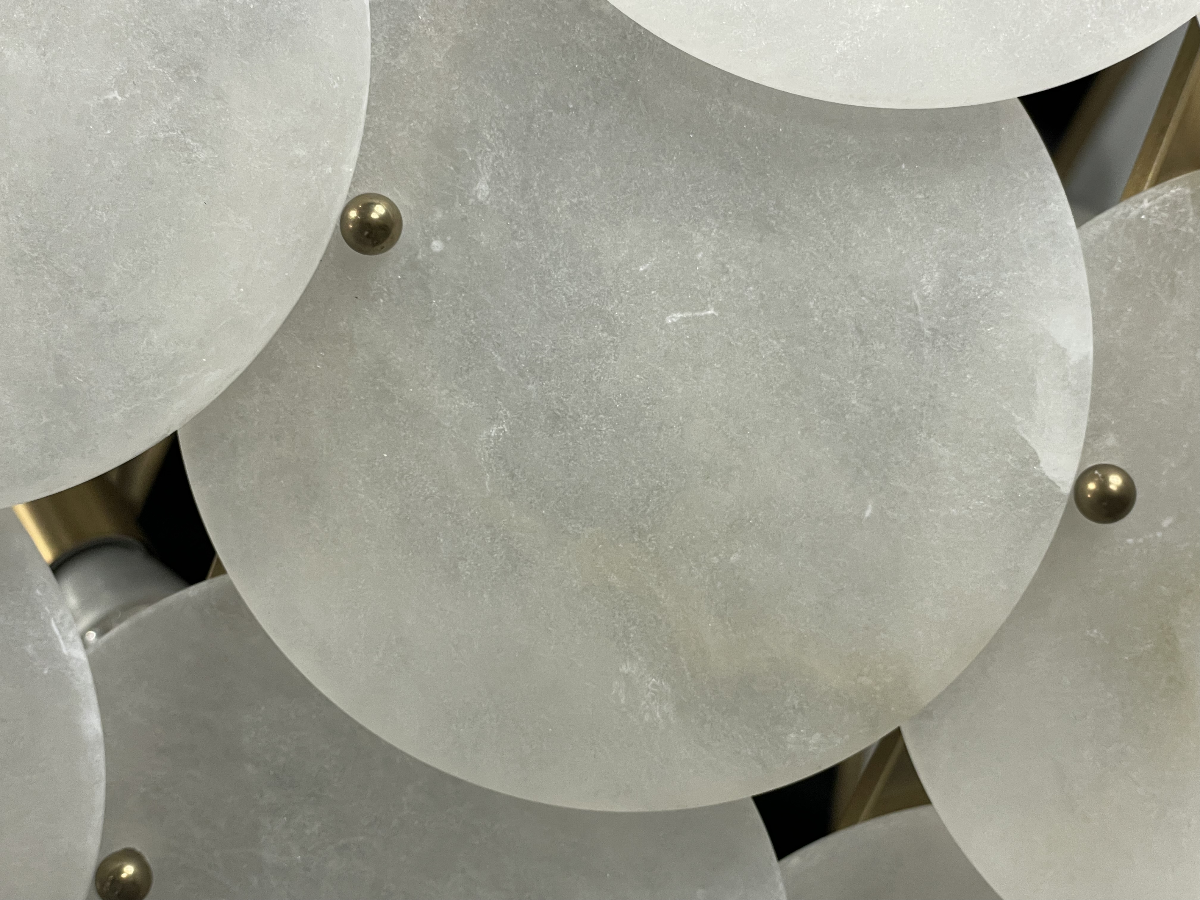 Casailighting Tiered Circular Alabaster & Brass Chandelier