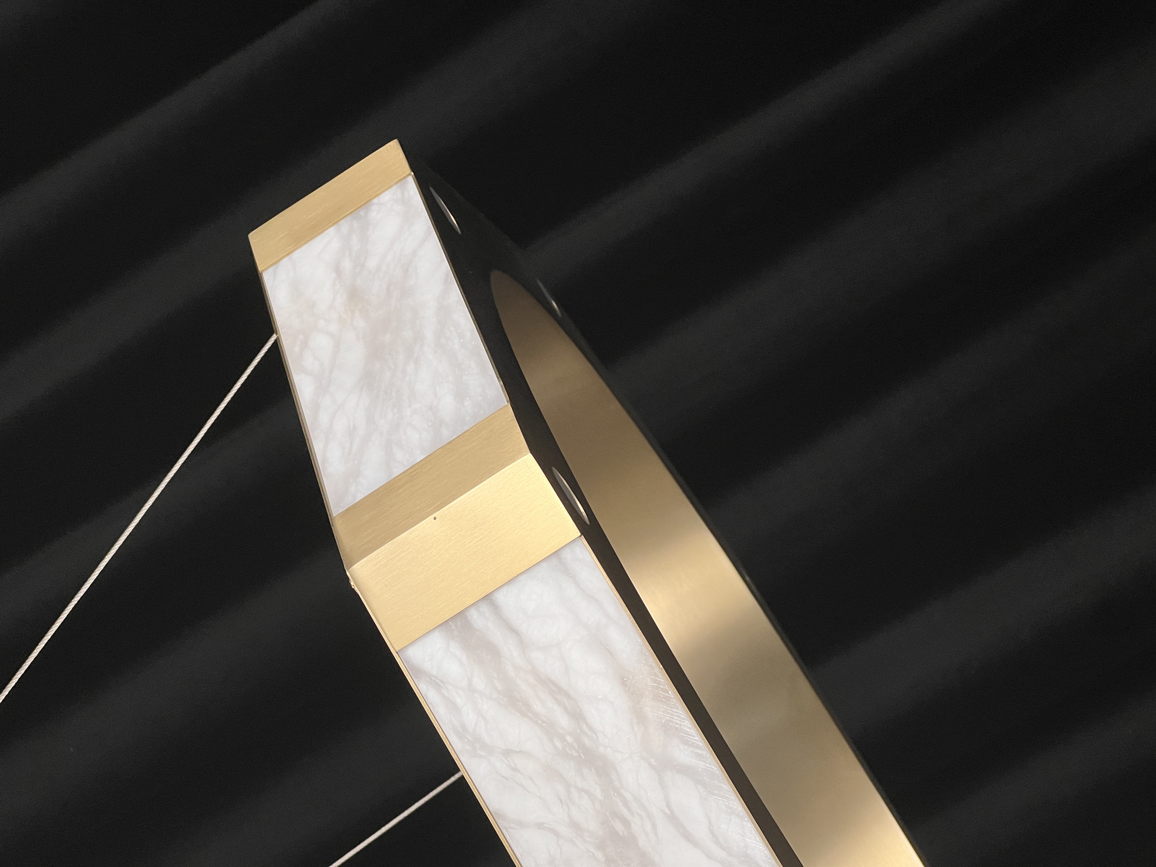 Casailighting Hexagonal Alabaster & Brass LED Chandelier