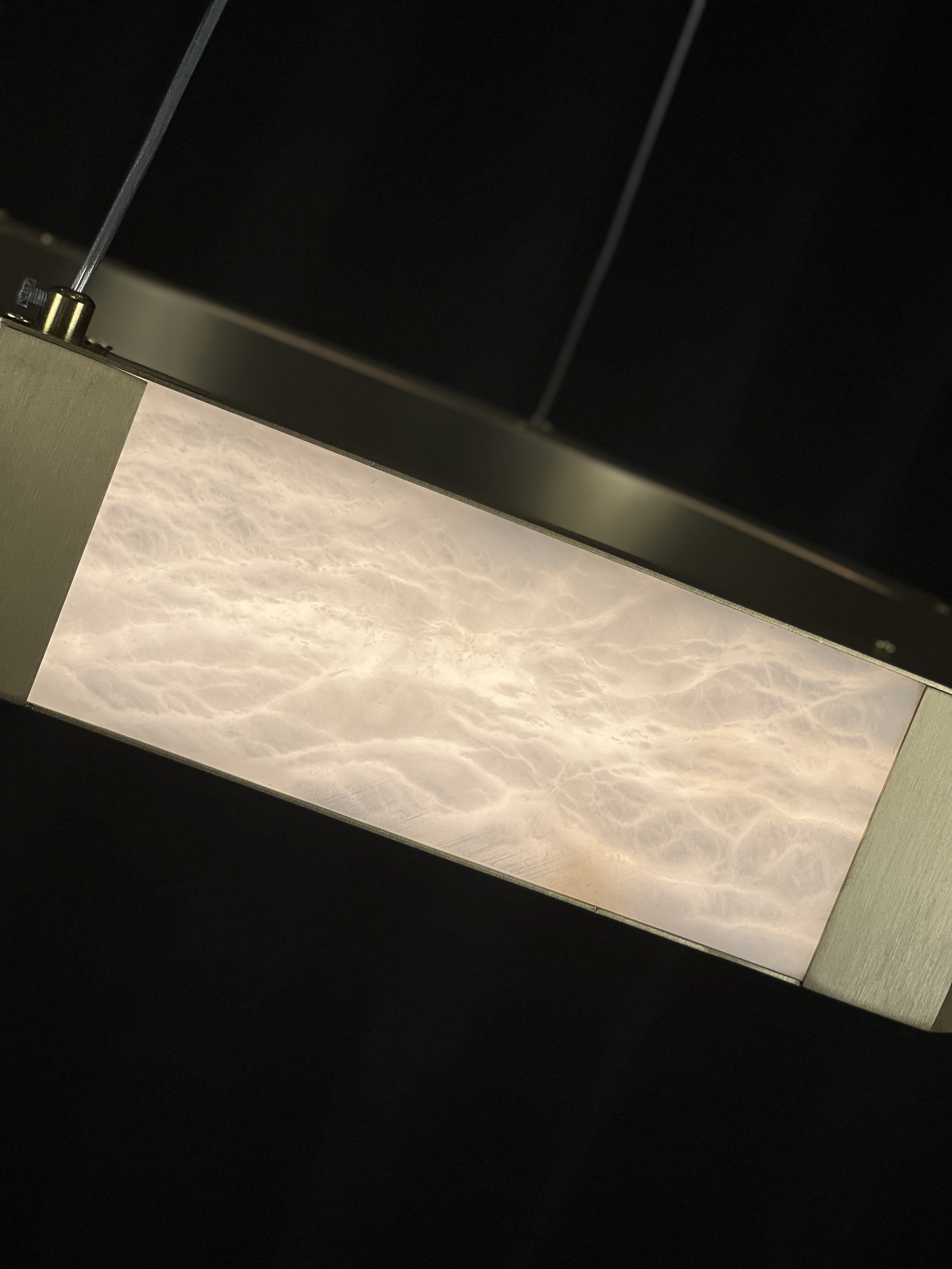 Casailighting Hexagonal Alabaster & Brass LED Chandelier