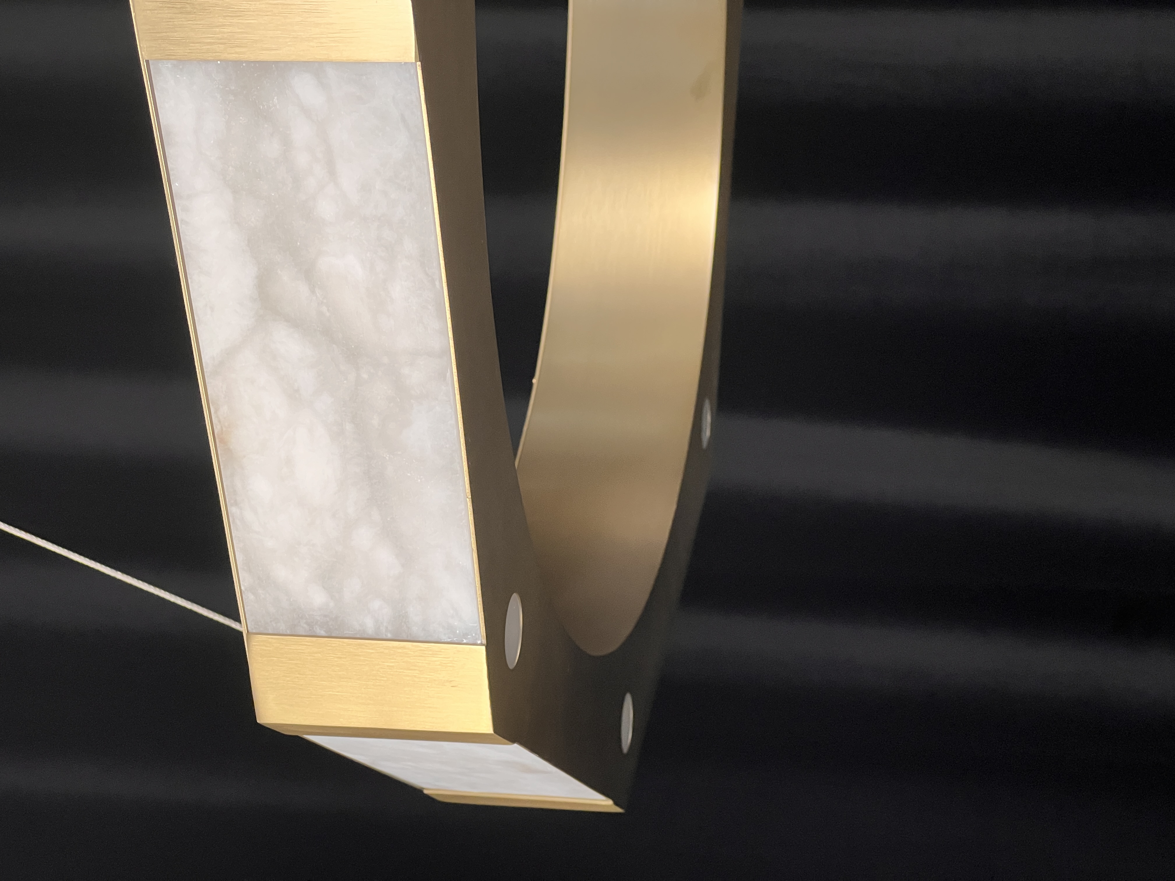 Casailighting Hexagonal Alabaster & Brass LED Chandelier