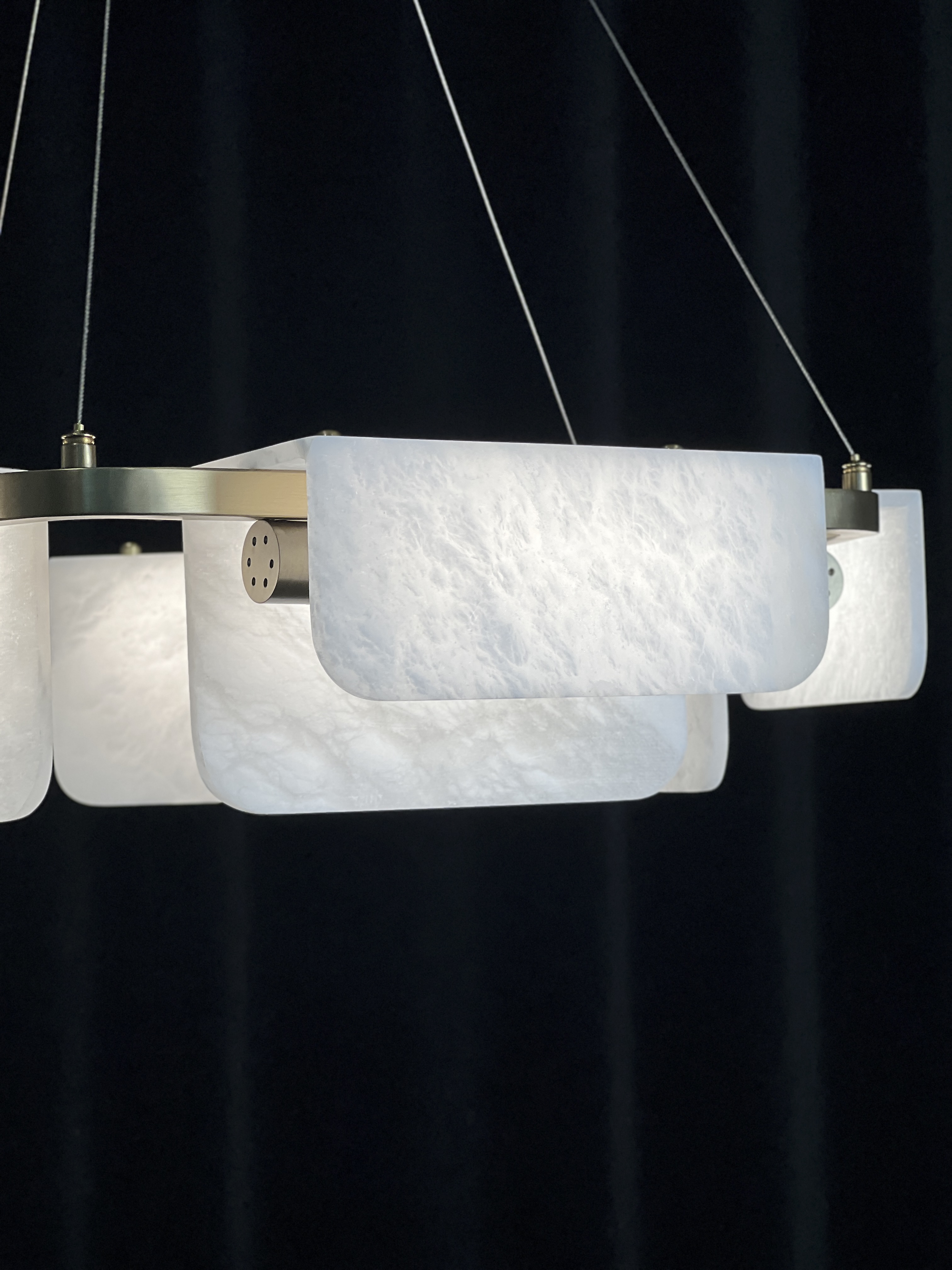 Casailighting Modern Geometric Alabaster & Brass Chandelier