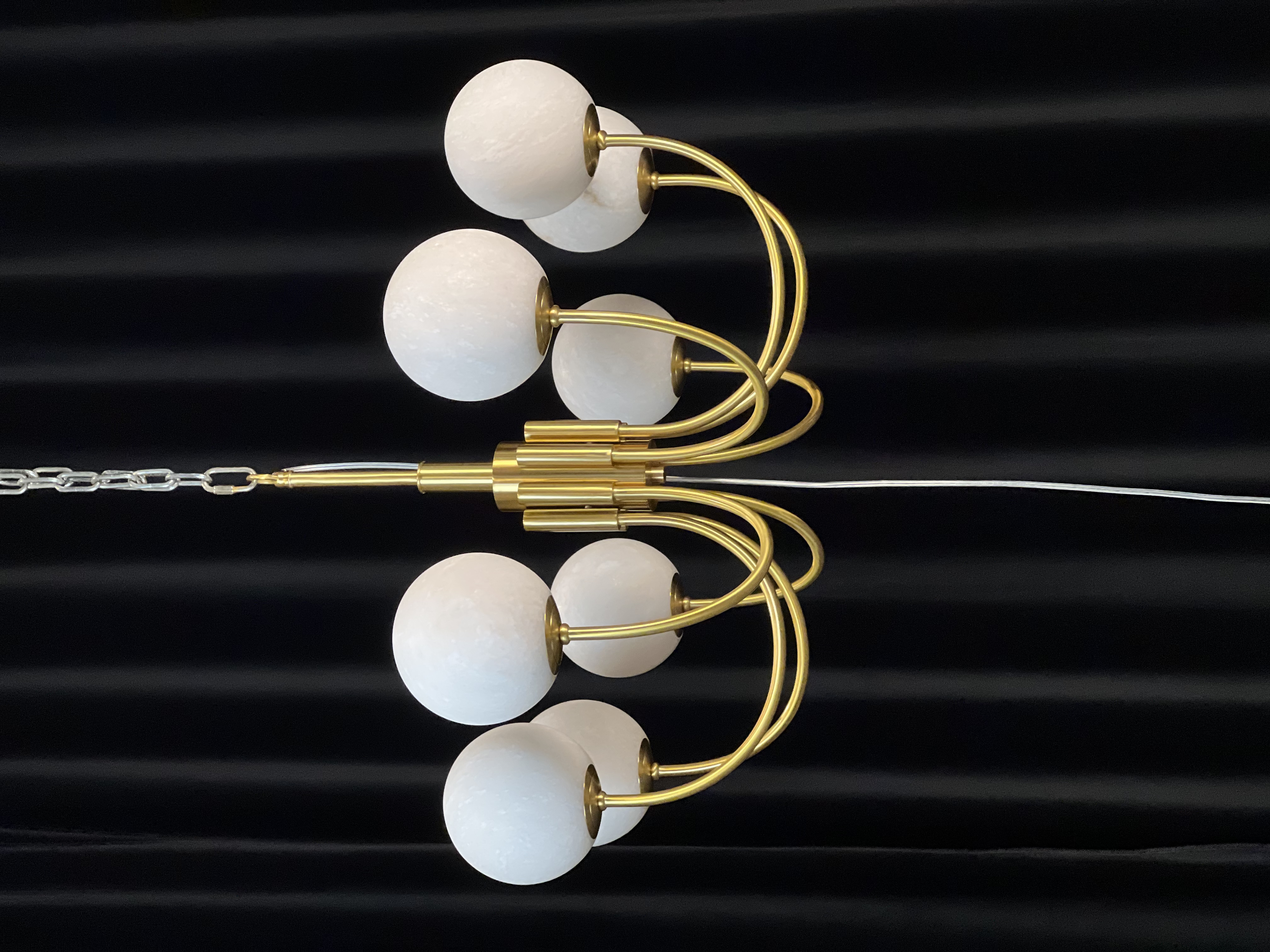 Casailighting 8-Light Alabaster Globe & Brass Chandelier