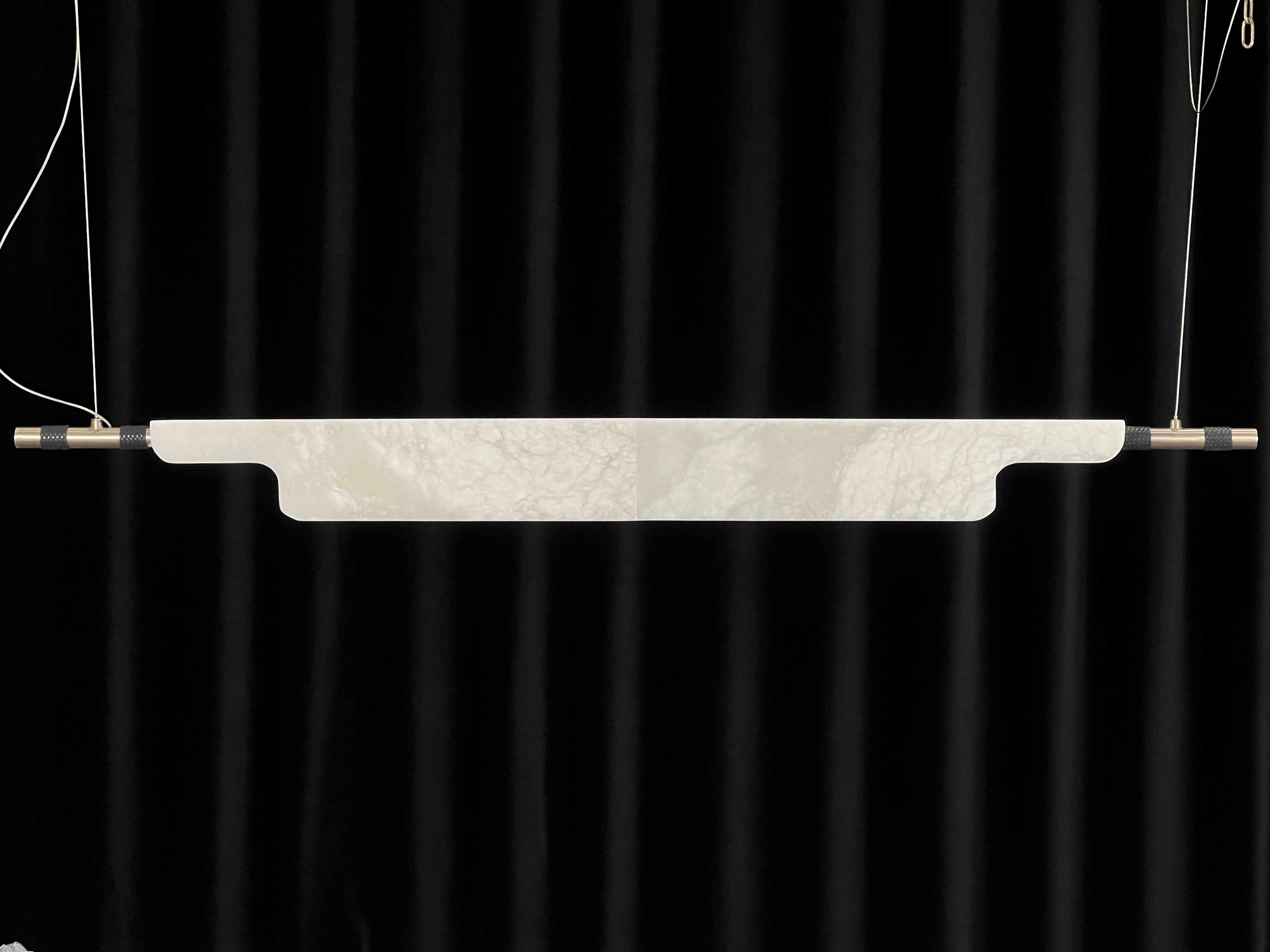 Casailighting Linear Alabaster & Brass Pendant Light