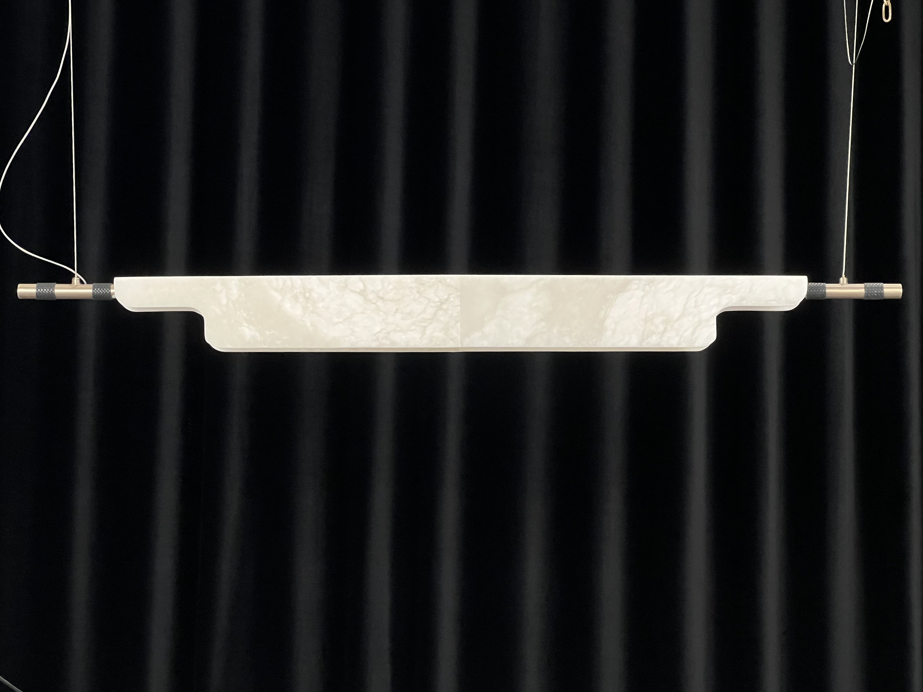 Casailighting Linear Alabaster & Brass Pendant Light