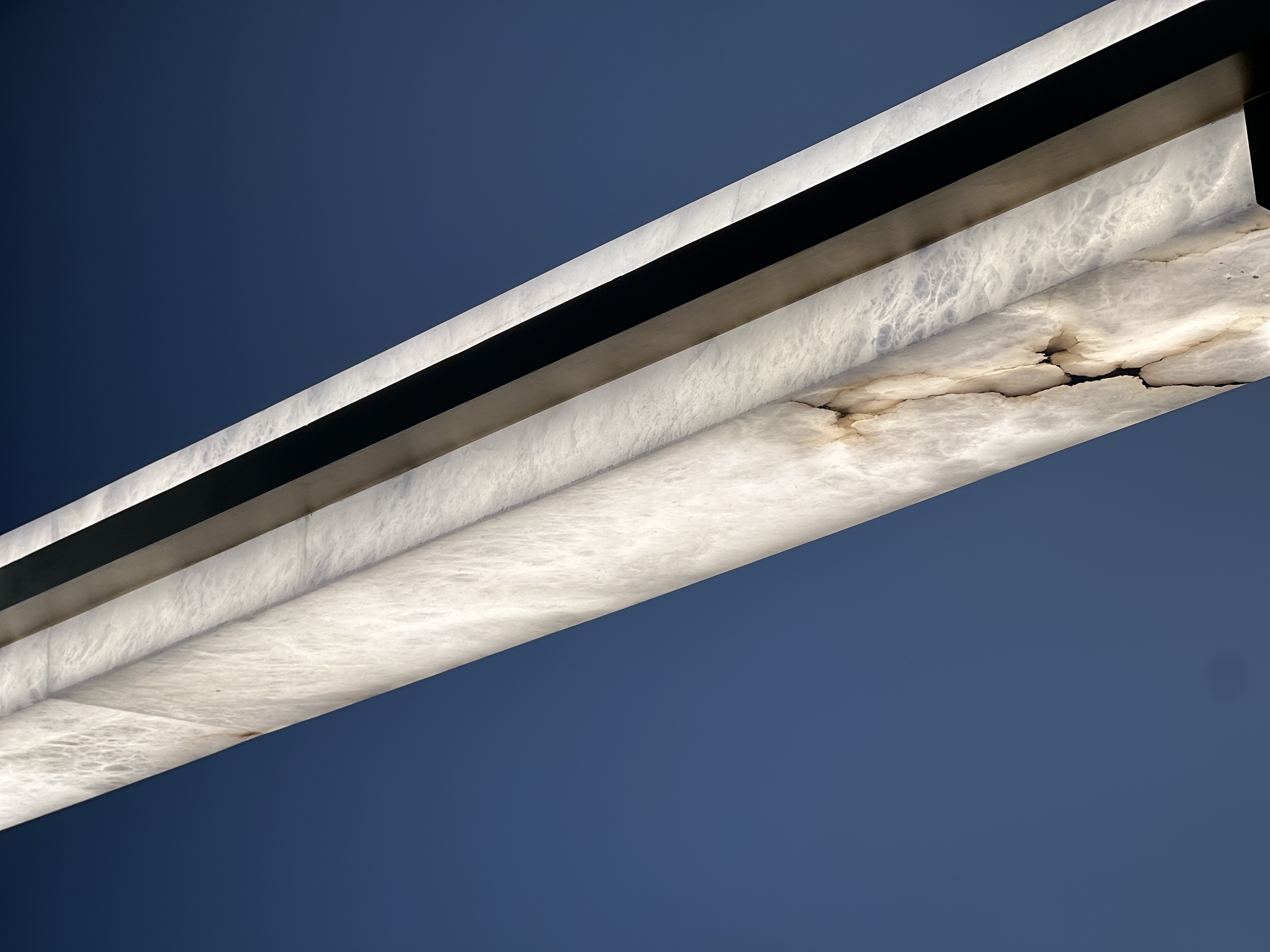 Casailighting Double-Layer Linear Alabaster & Brass Pendant Light