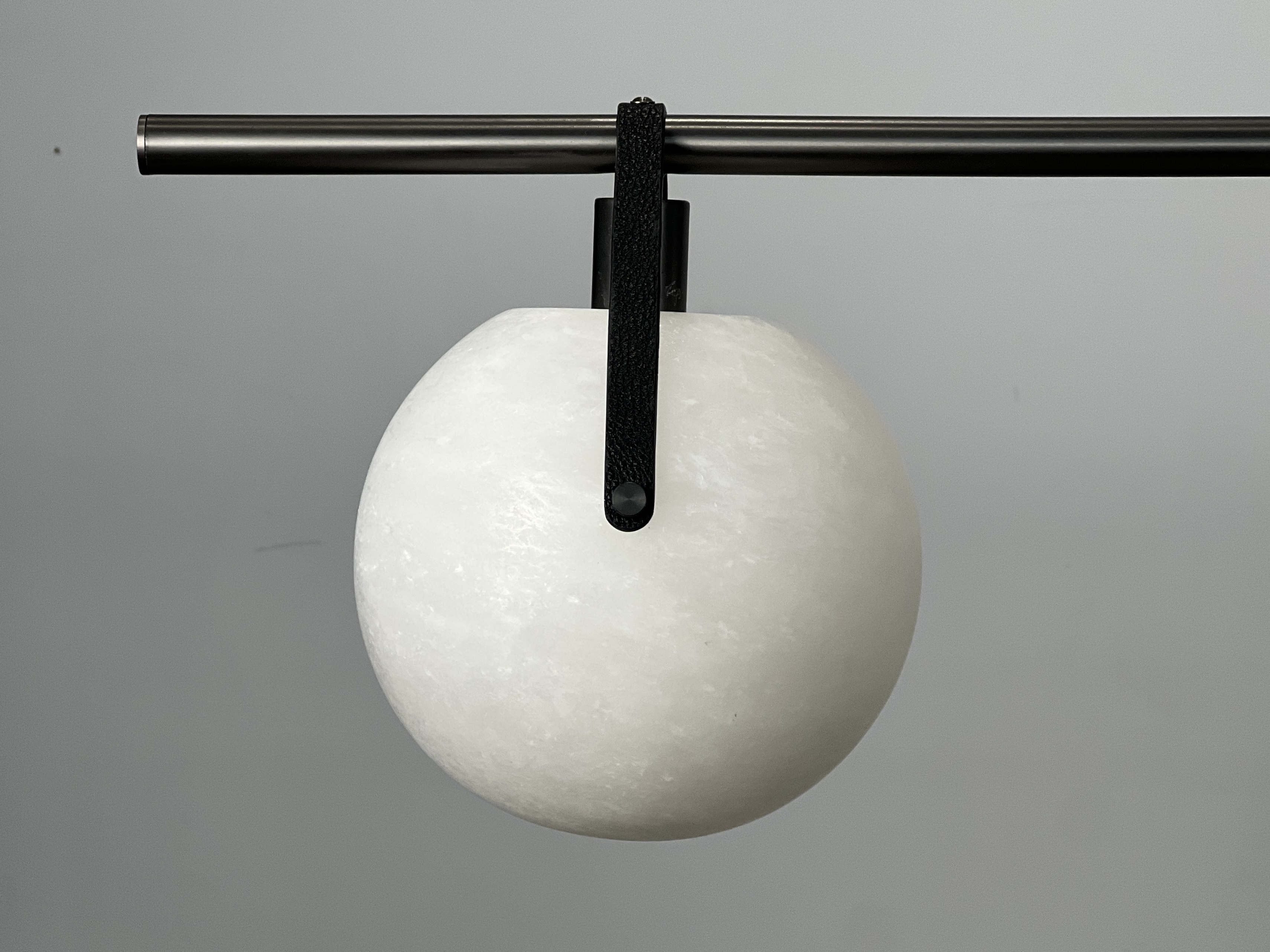 Casailighting 3-Light Mixed Shape Alabaster & Brass Linear Pendant