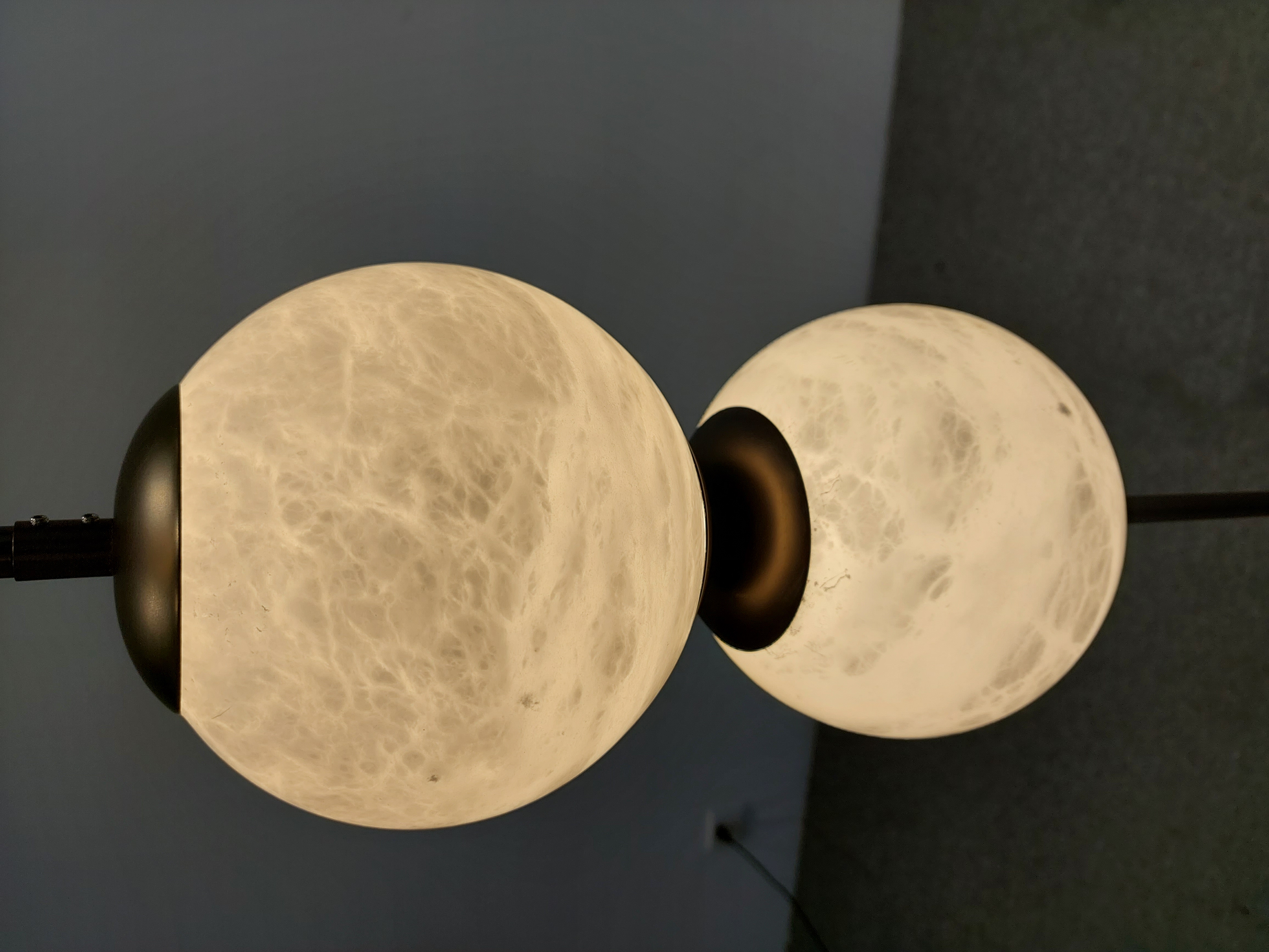 Casailighting Vertical 4-Globe Alabaster & Brass Pendant Light