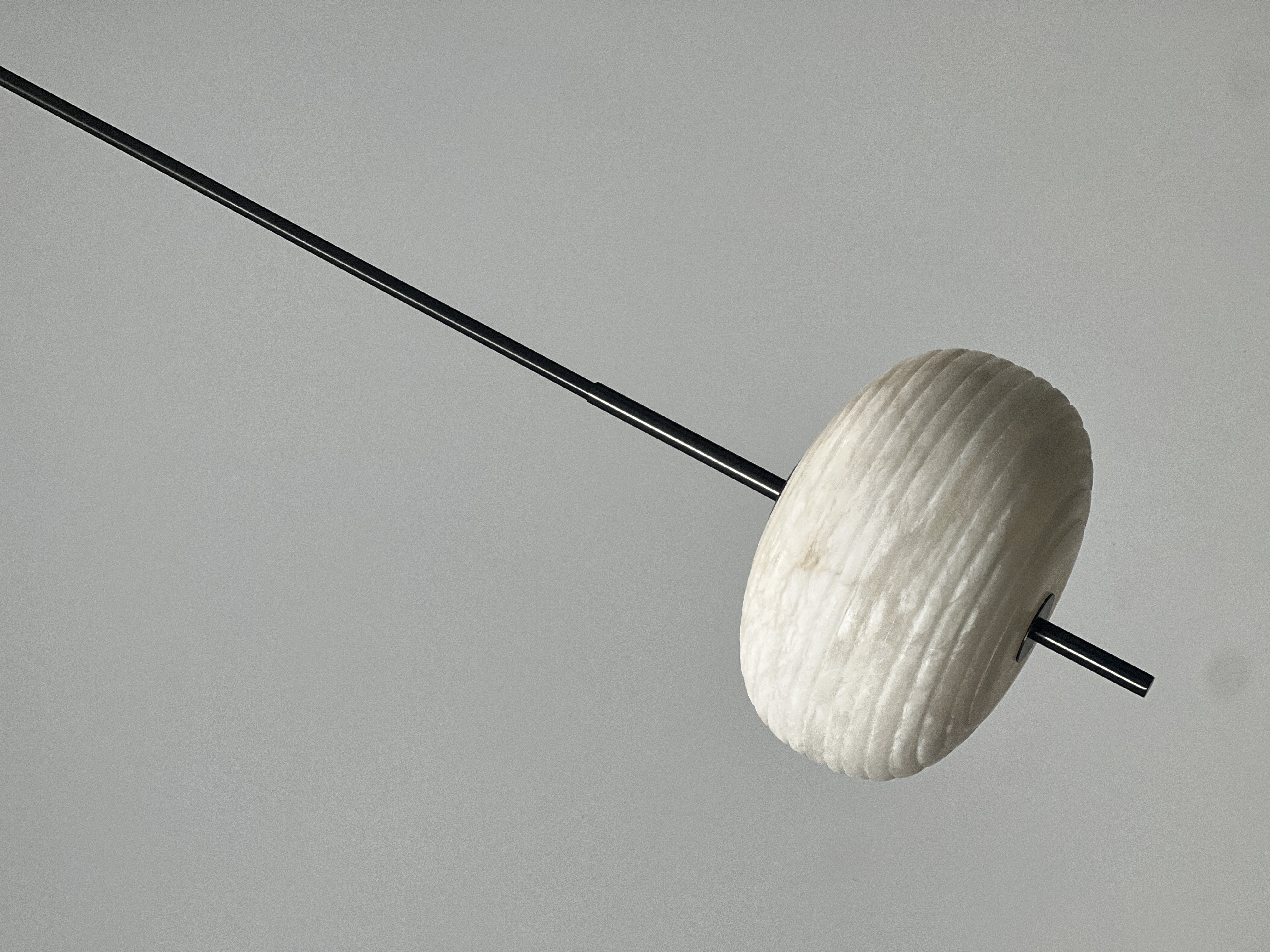 Casailighting Ribbed Alabaster & Brass Pendant Light