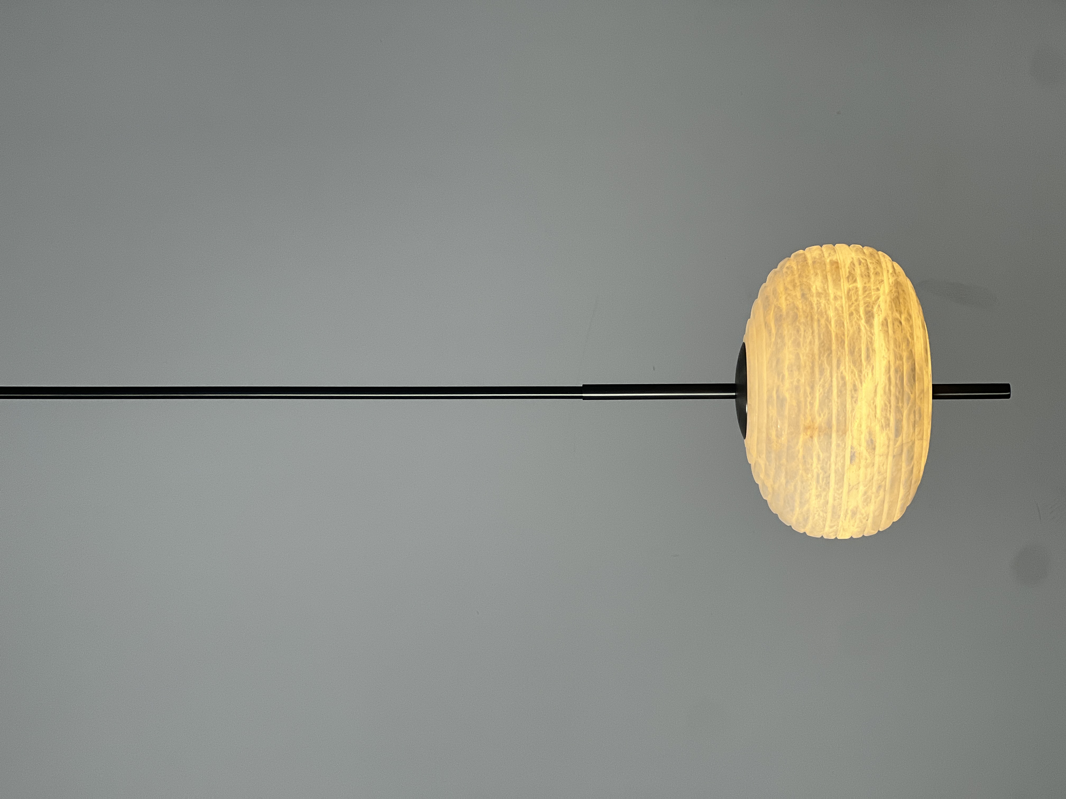 Casailighting Ribbed Alabaster & Brass Pendant Light