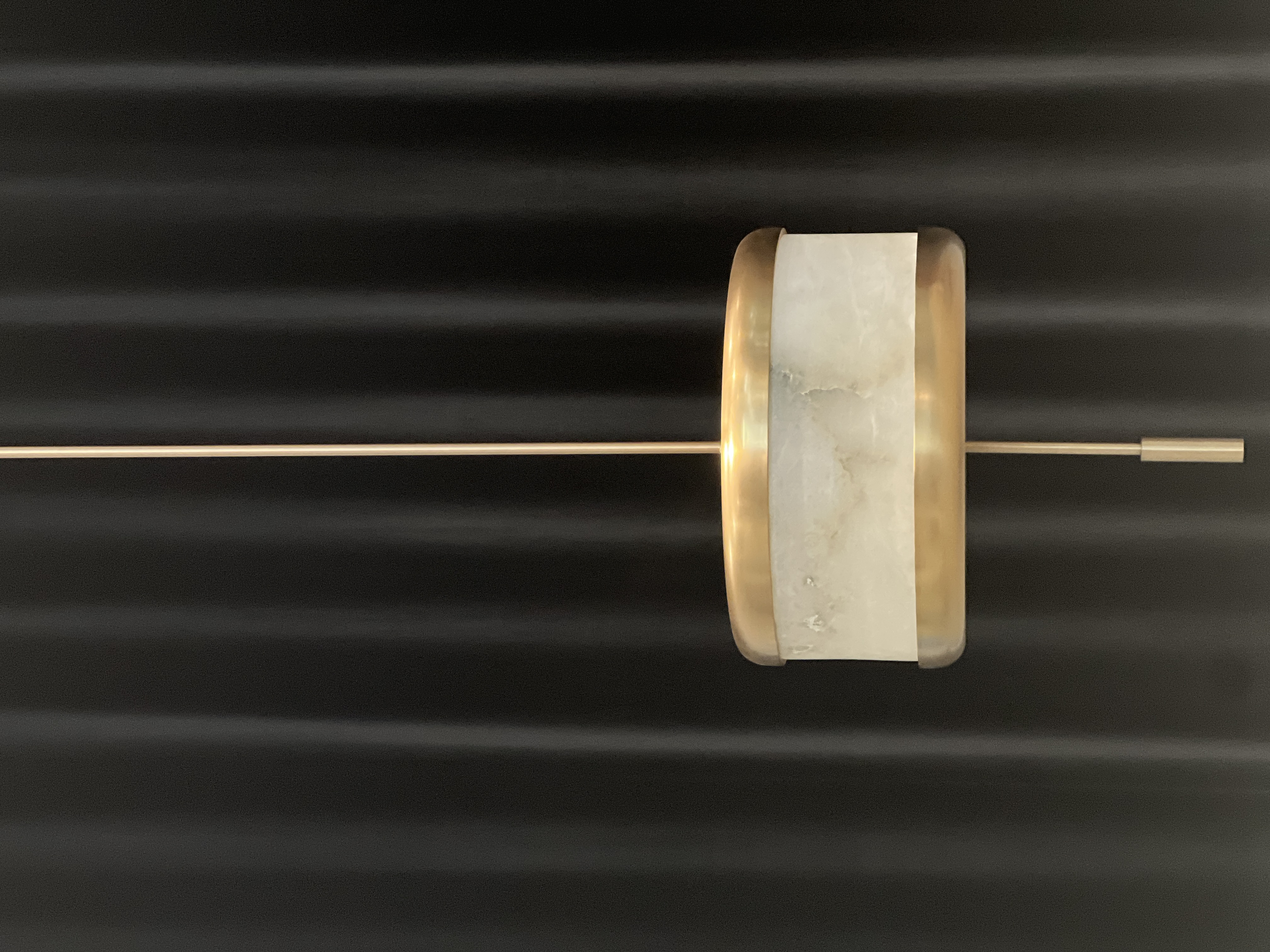 Casailighting Modern Cylinder Alabaster & Brass Pendant Light
