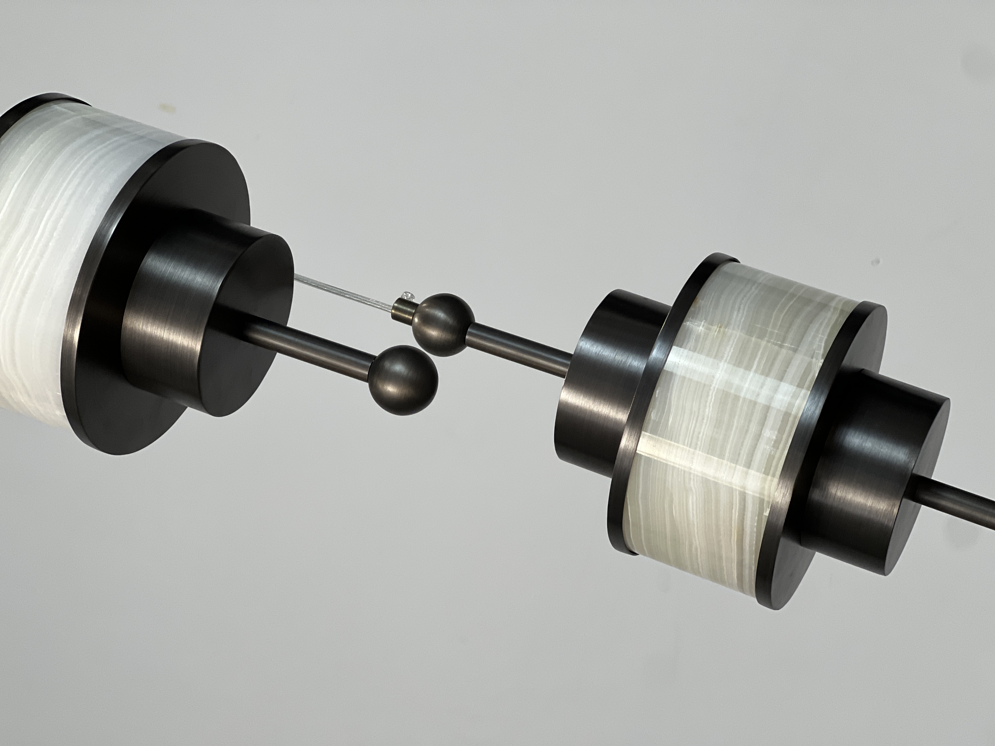 Casailighting Stacked Alabaster Cylinder & Brass Pendant Light