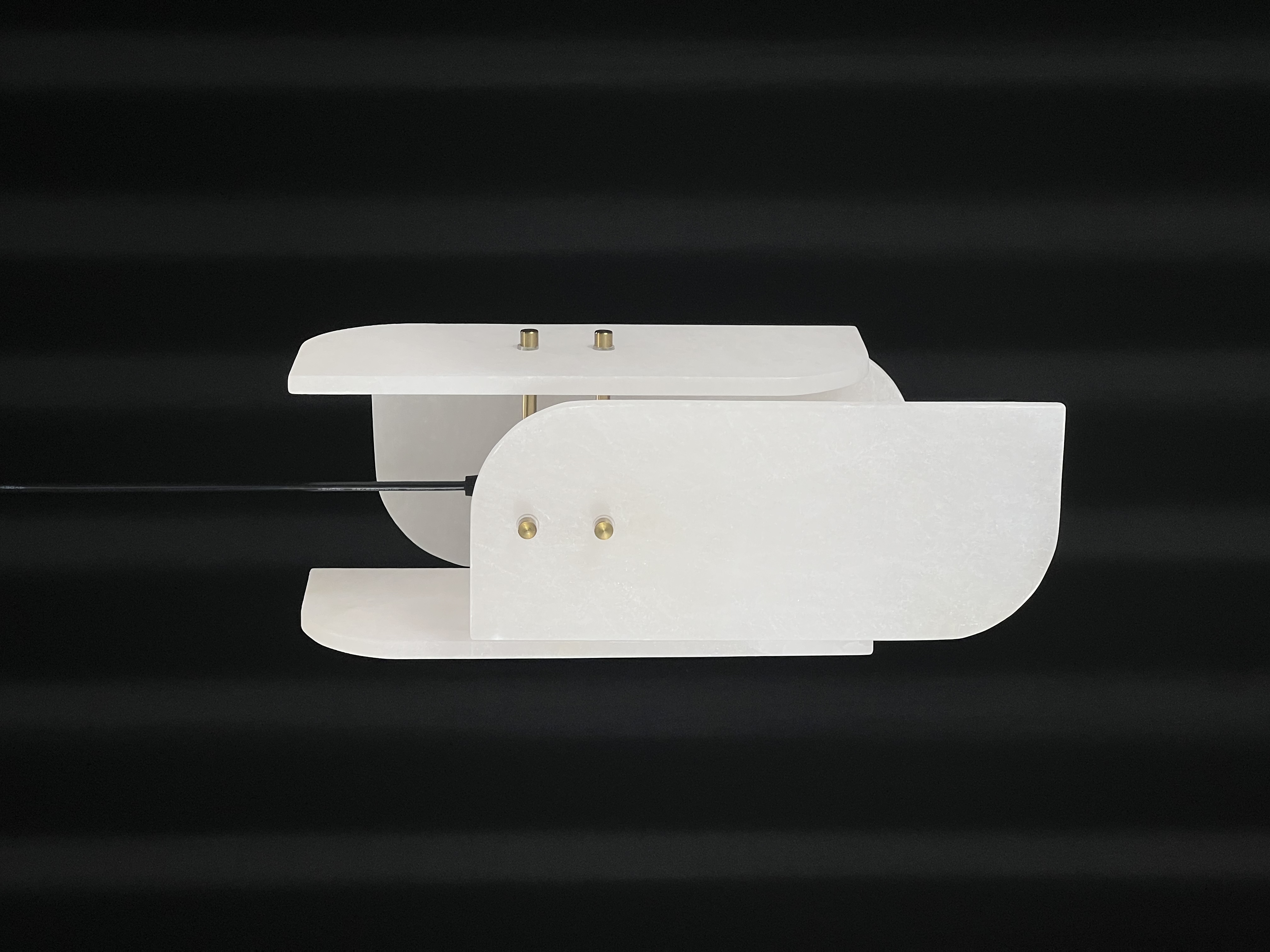 Casailighting “Layered Veil” Alabaster & Brass Pendant Light