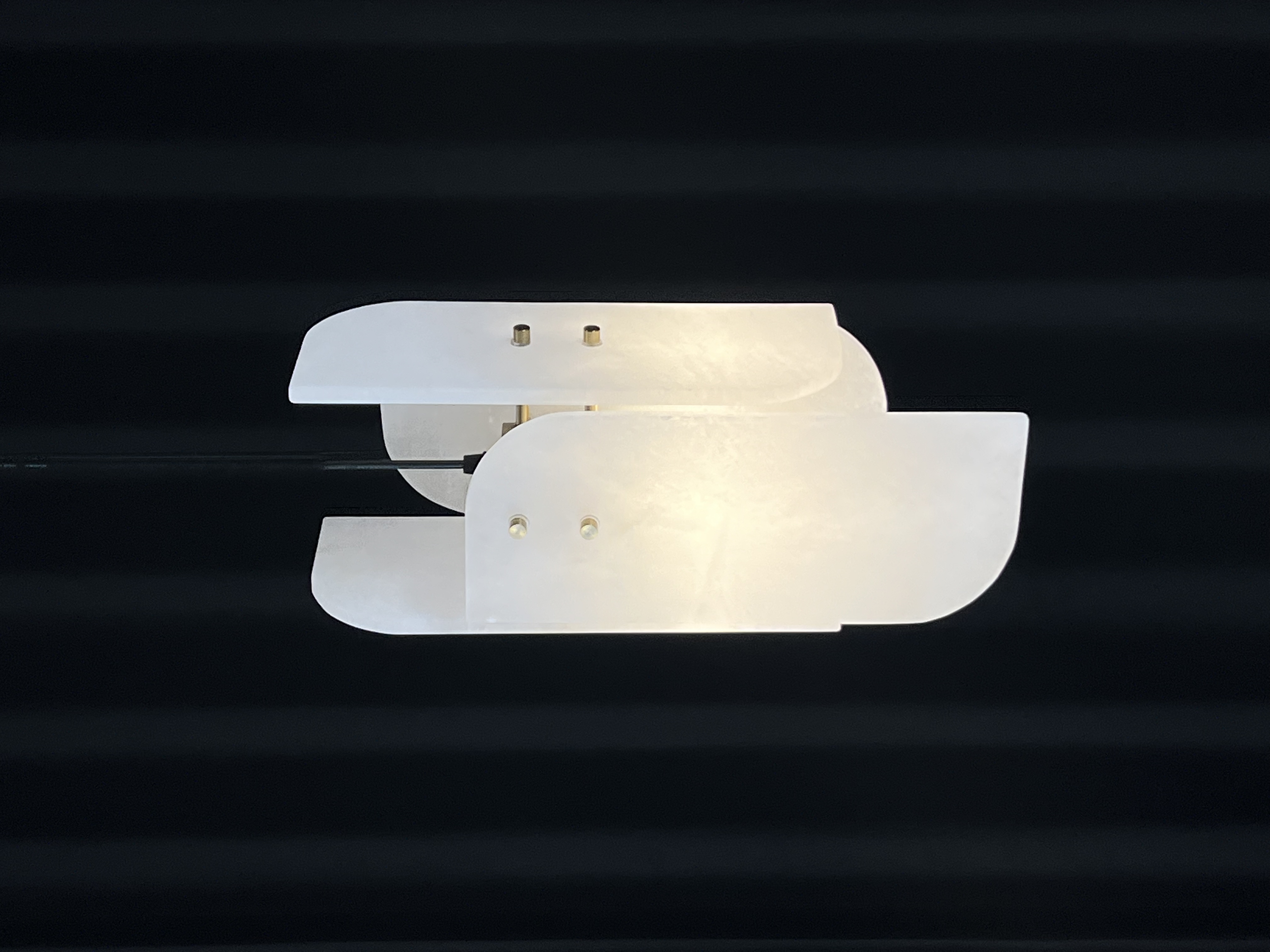 Casailighting “Layered Veil” Alabaster & Brass Pendant Light