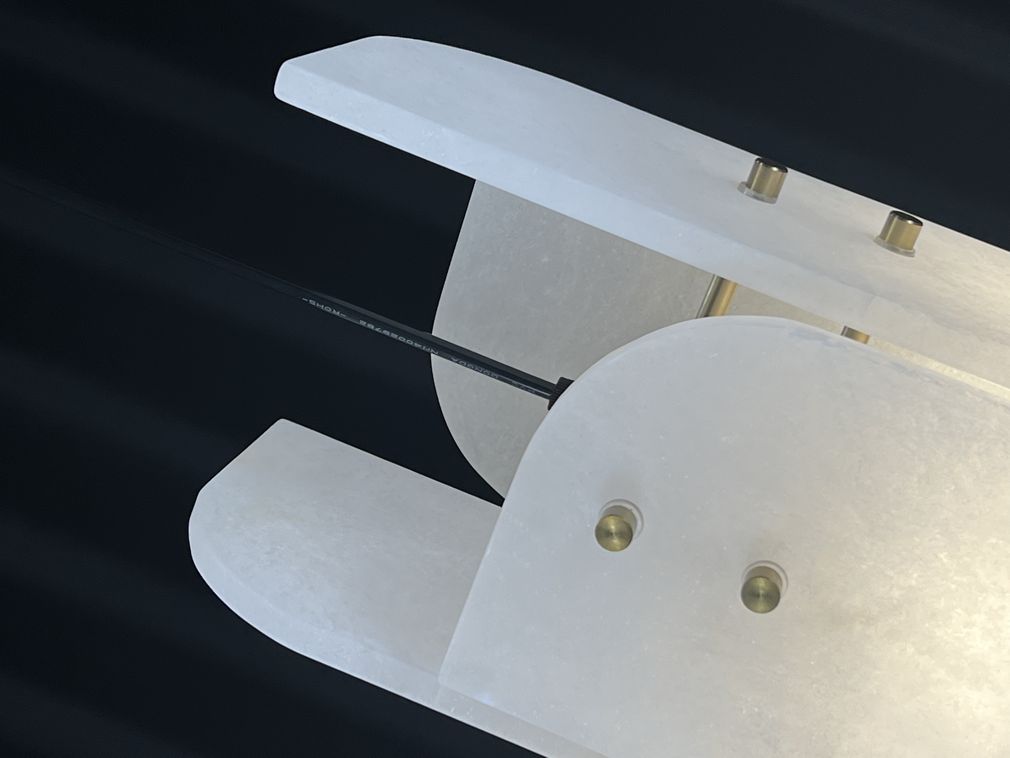 Casailighting “Layered Veil” Alabaster & Brass Pendant Light